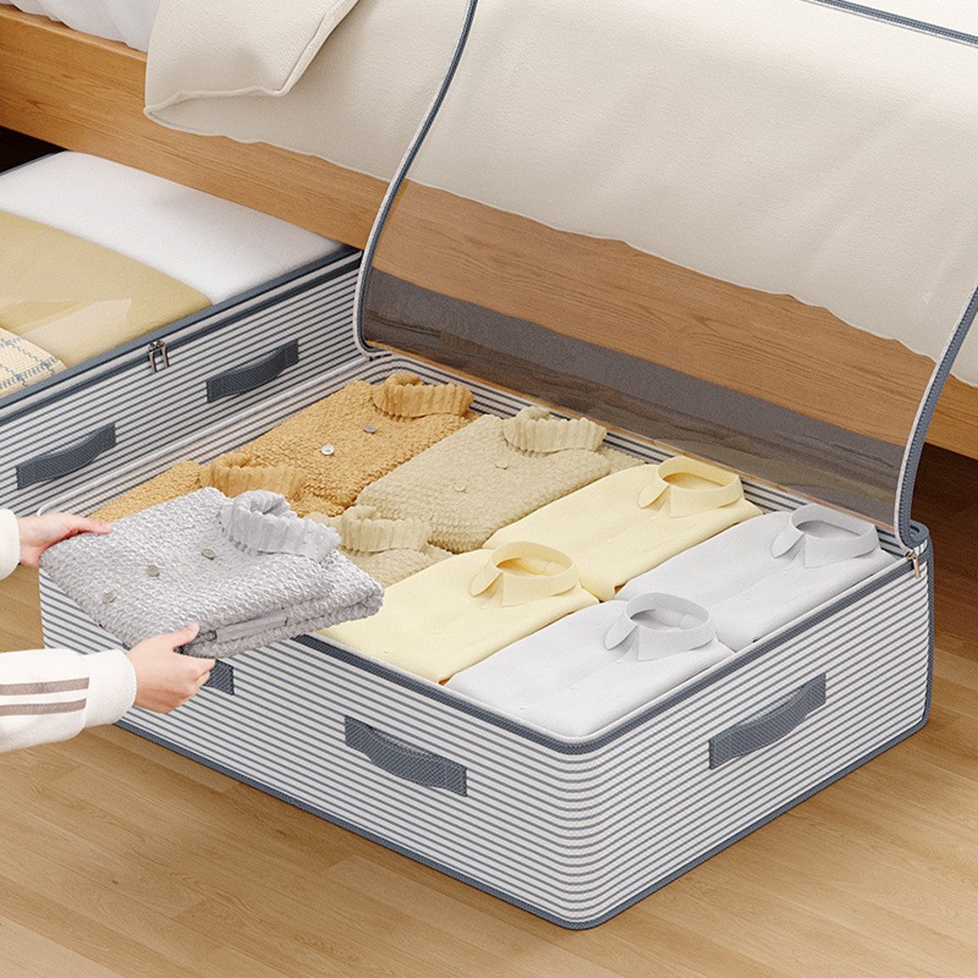 Large Under Bed Storage Bag With Clear Window Clothes And Closet Organizer 2