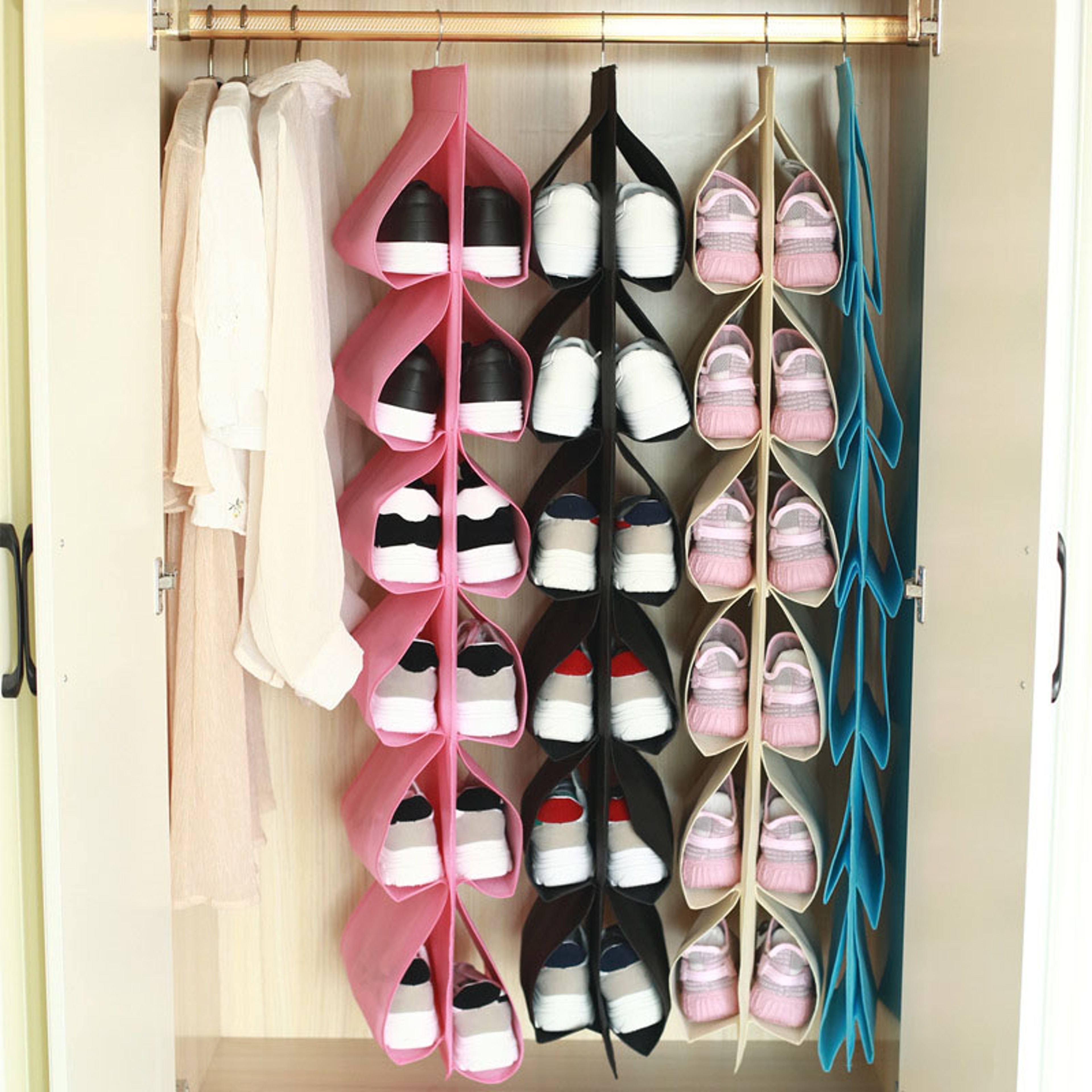 Over The Door Shoe Organizer And Hanging Closet Storage Bag 0