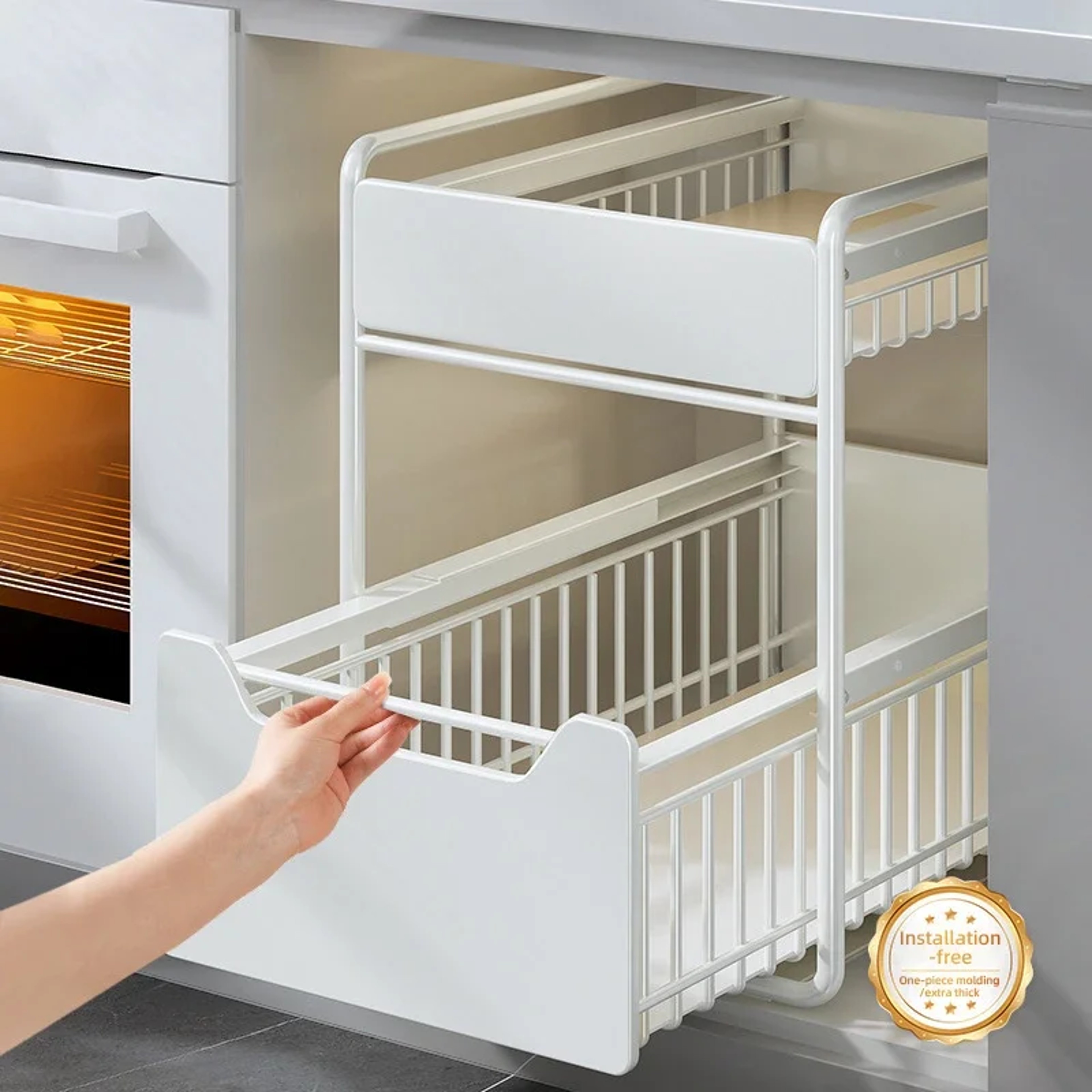 Under Sink Organizer Pull Out Cabinet Storage Rack 1