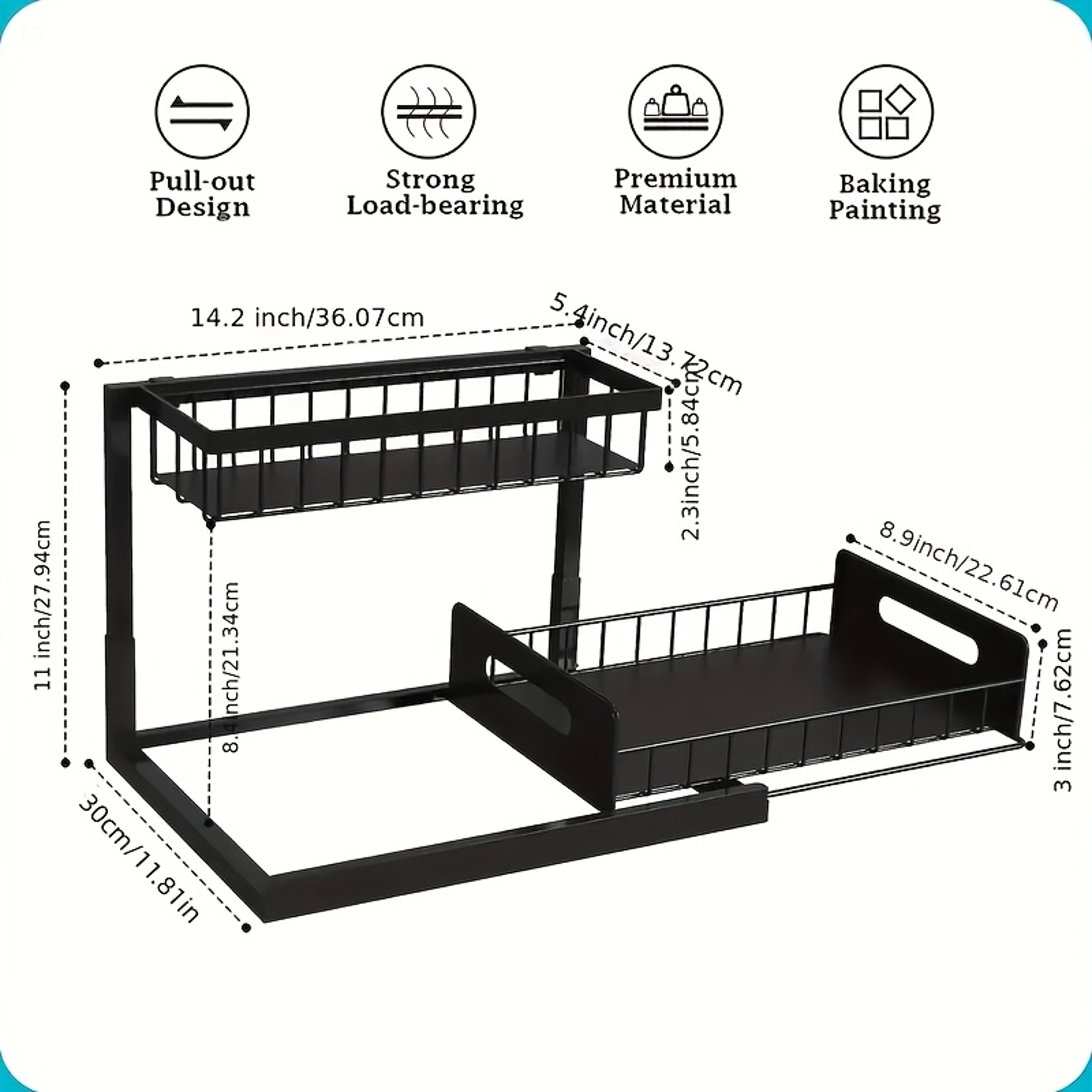 Pull Out Under Sink Organizer Sliding Cabinet Storage Rack 5