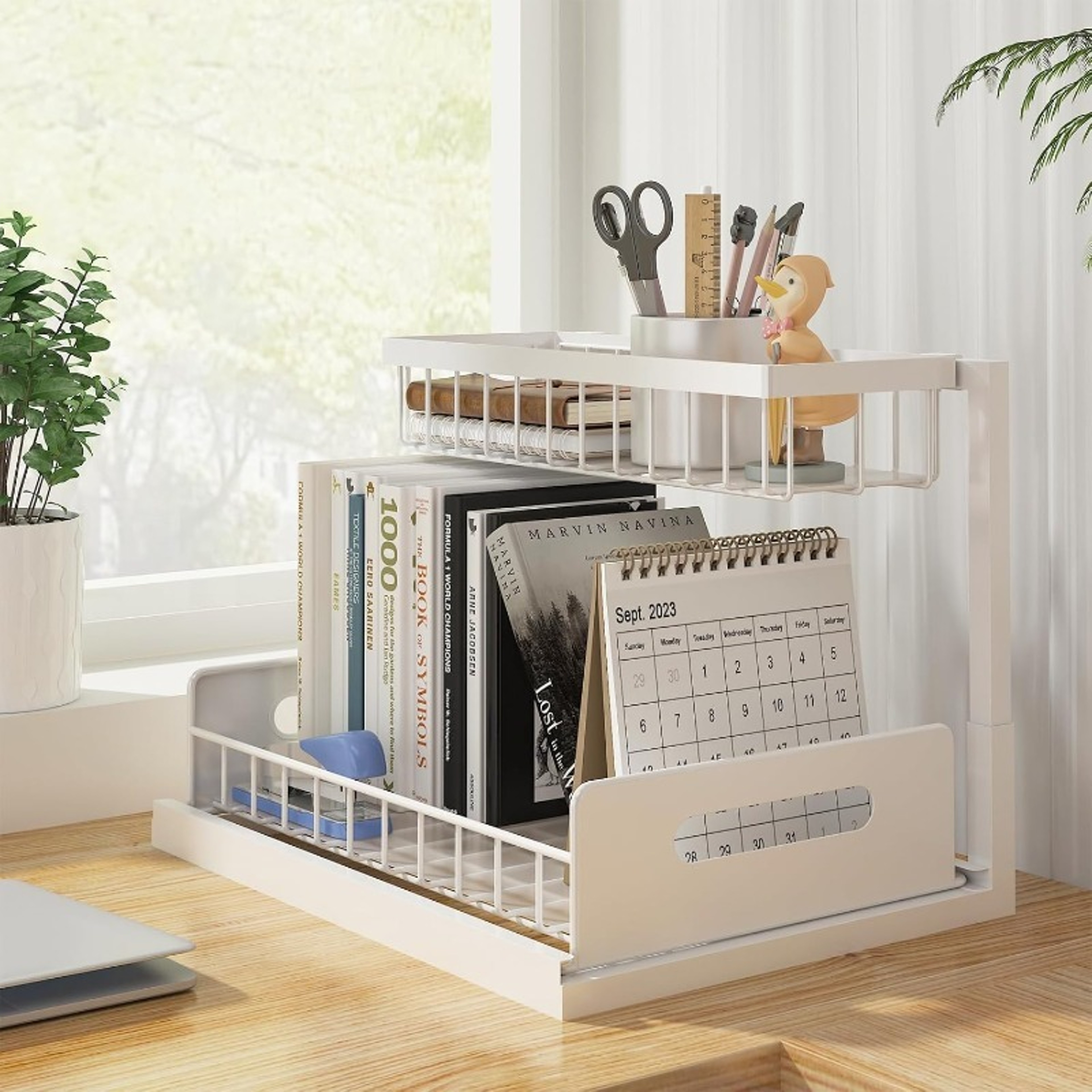 Under Sink Organizer With Pull Out Sliding Metal Drawers 0