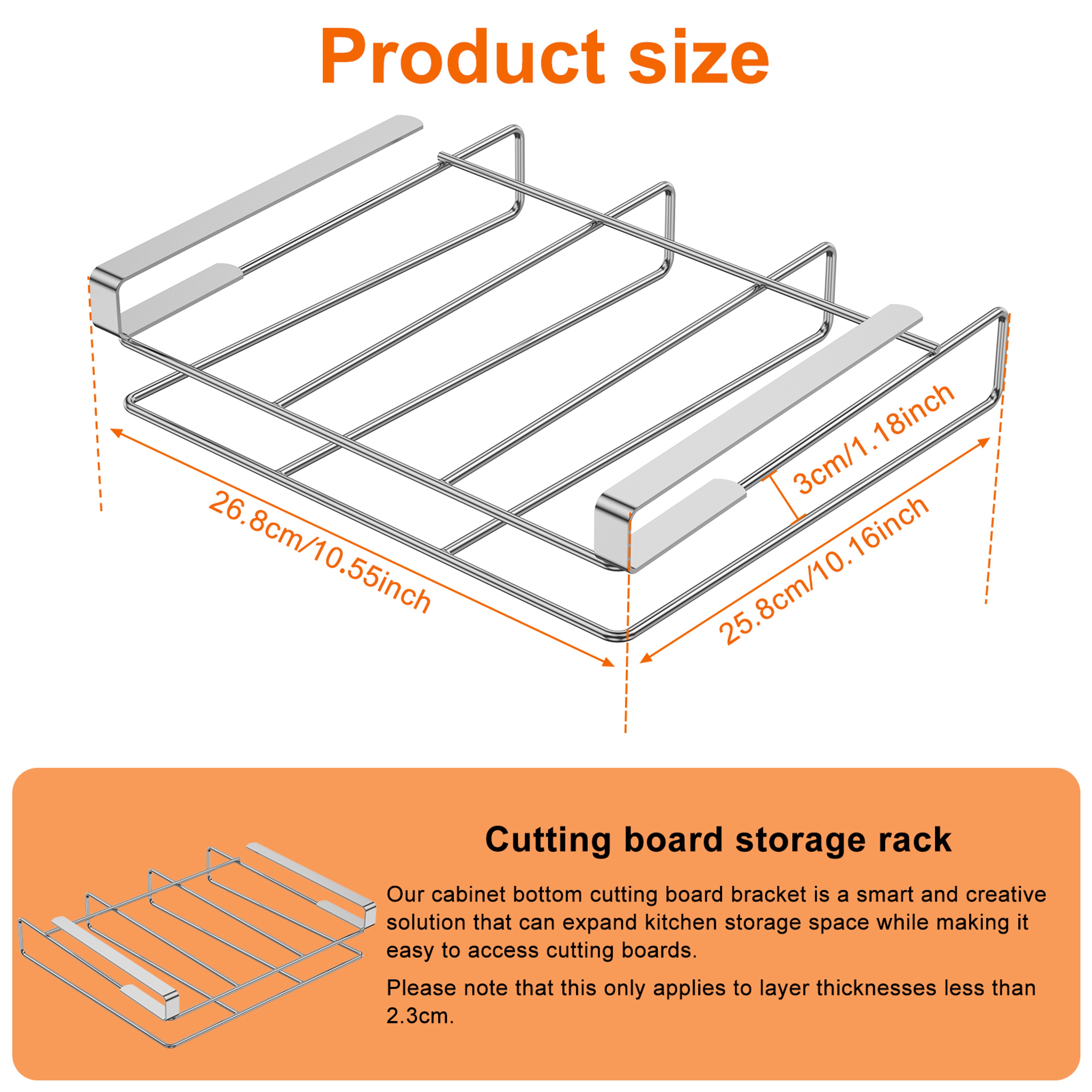 Space Saving Under Cabinet Cutting Board Holder And Pot Lid Organizer 6