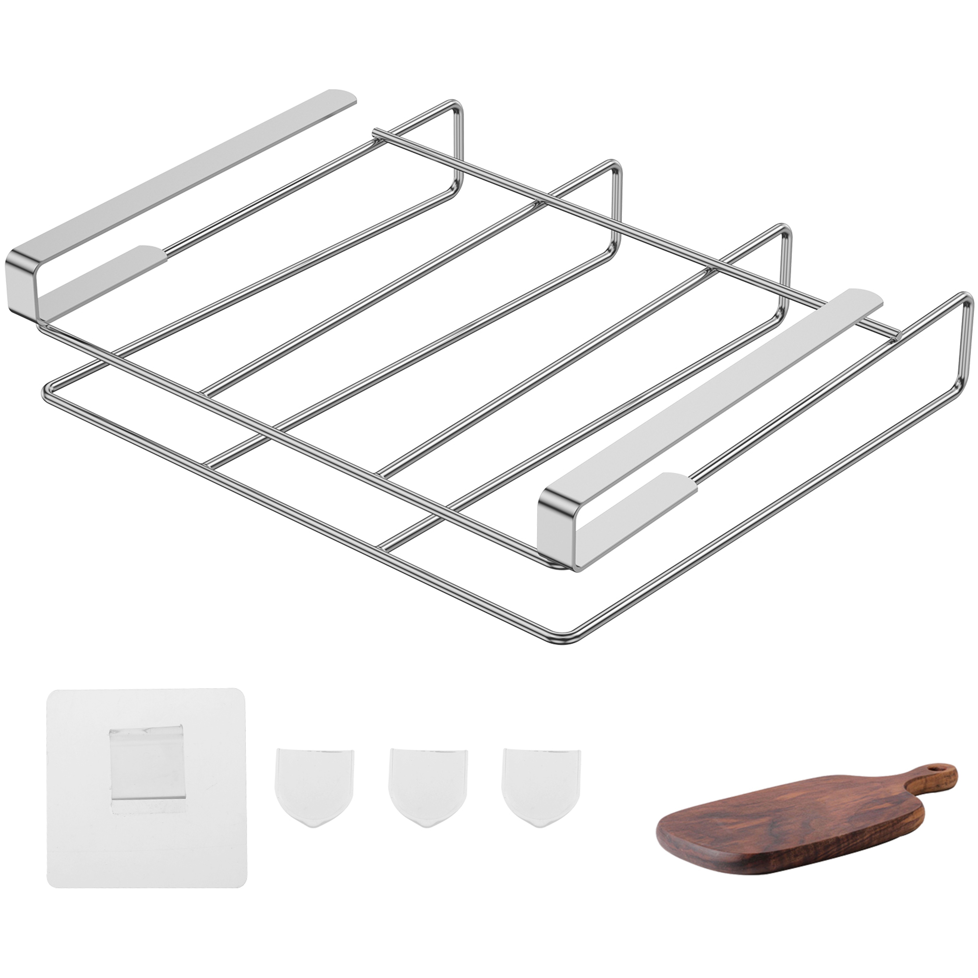 Space Saving Under Cabinet Cutting Board Holder And Pot Lid Organizer 1