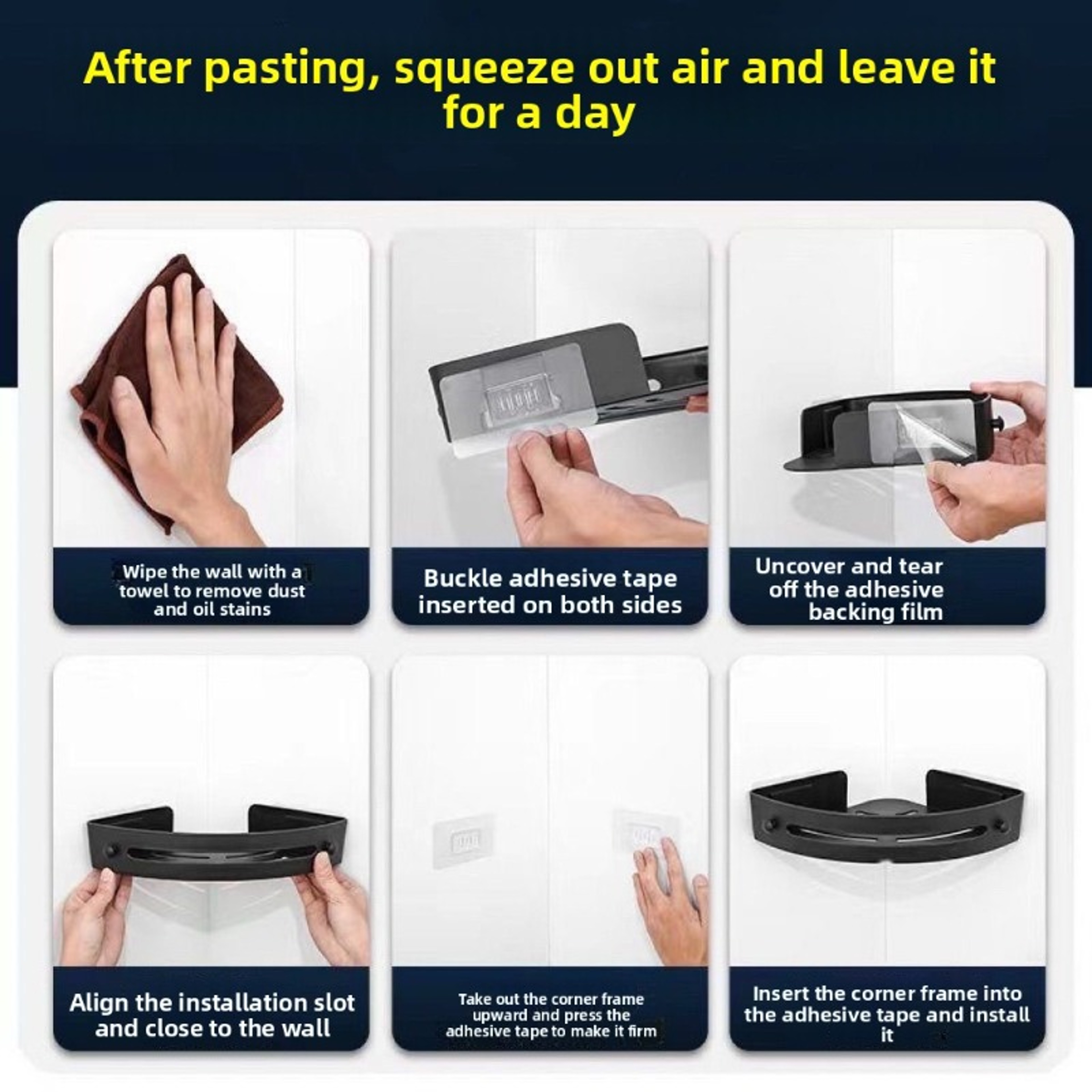 Strong Adhesive No Drill Shower Shelf Waterproof Bathroom Organizer 2