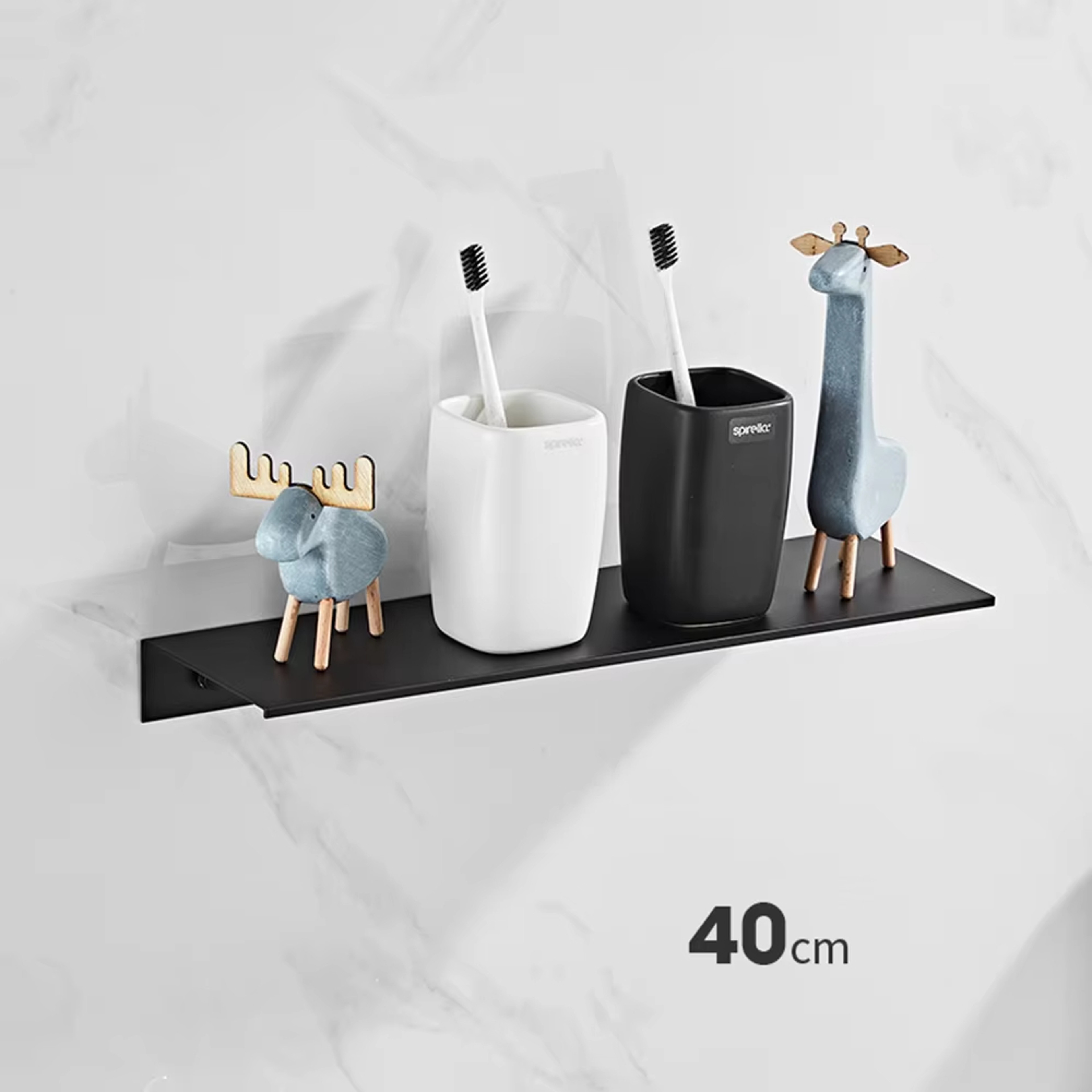 Rustproof Aluminum Floating Shelf Wall Mounted Bathroom Shelf Shower Organizer 4