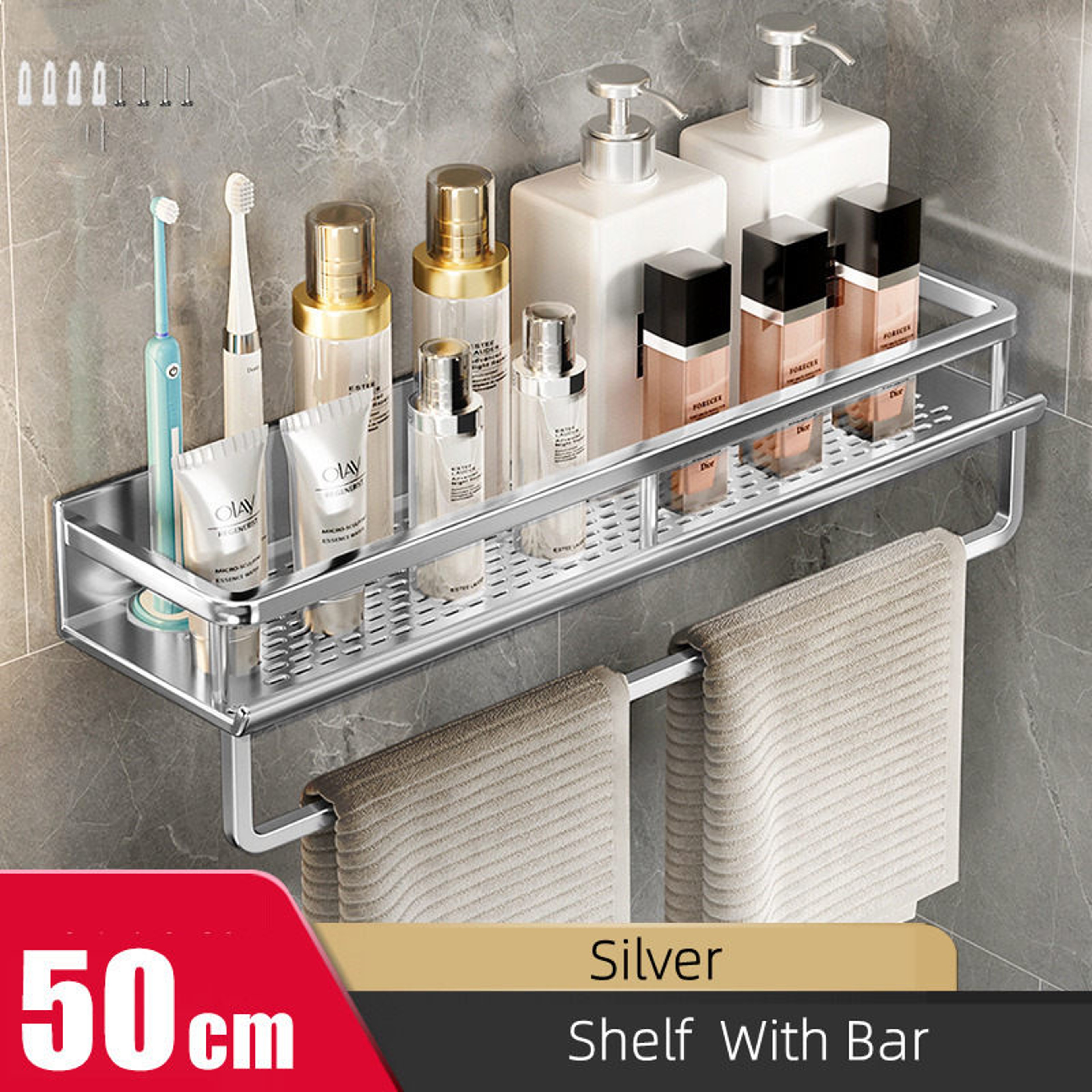 Space Saving Aluminum Bathroom Shelf Organizer And Shower Storage Rack 7