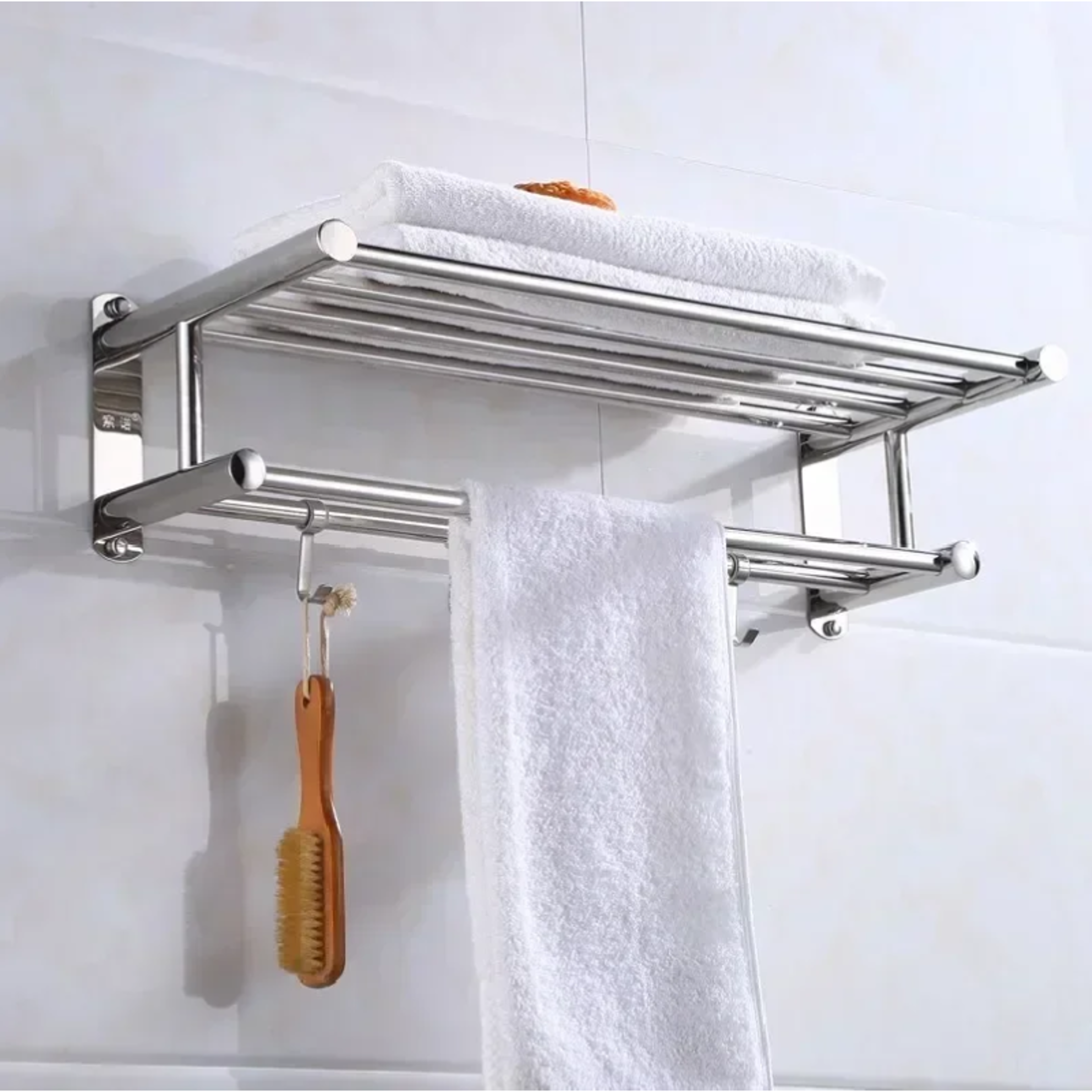 Stainless Steel Adhesive Towel Bar No Drill Bathroom Towel Rack 1