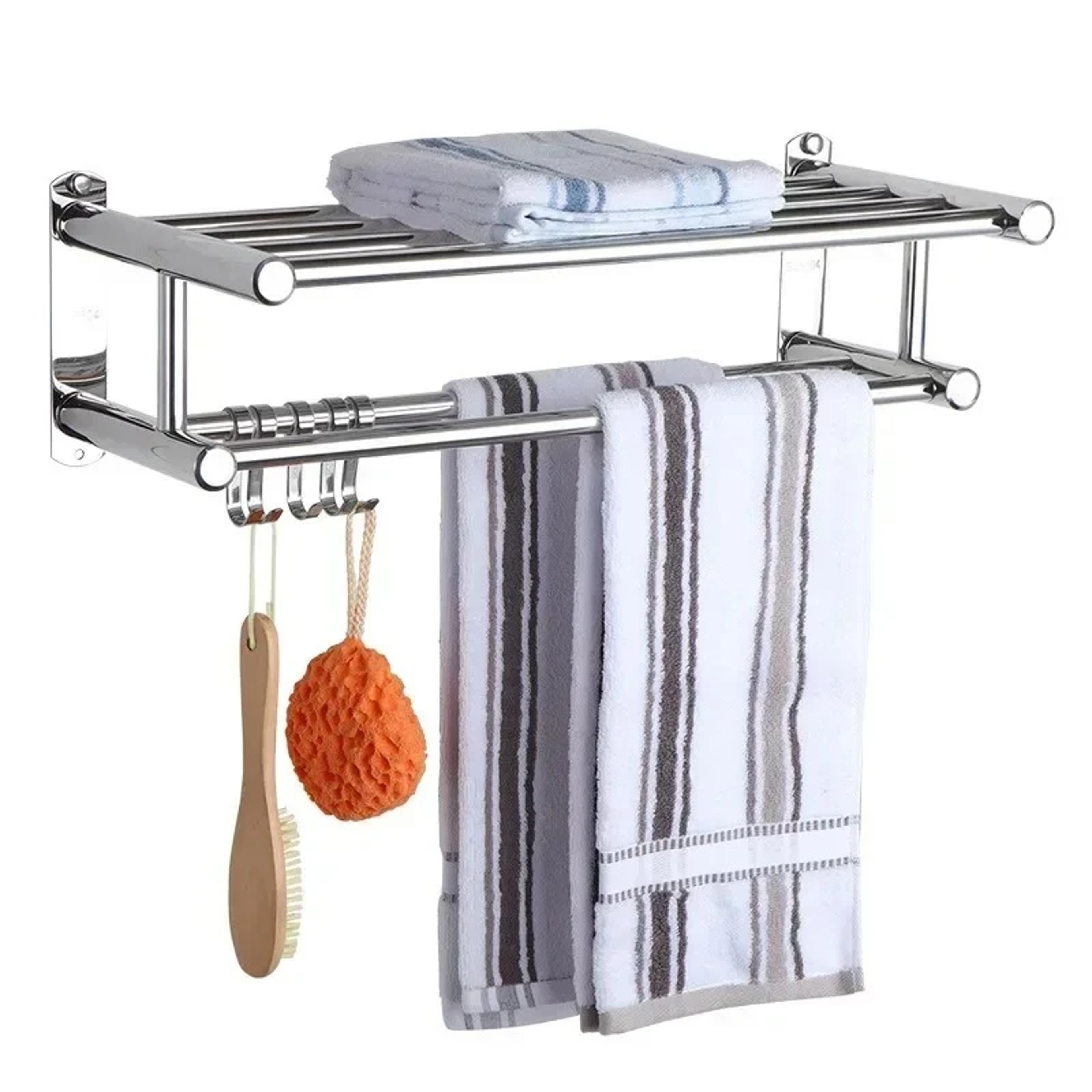 Stainless Steel Adhesive Towel Bar No Drill Bathroom Towel Rack 4