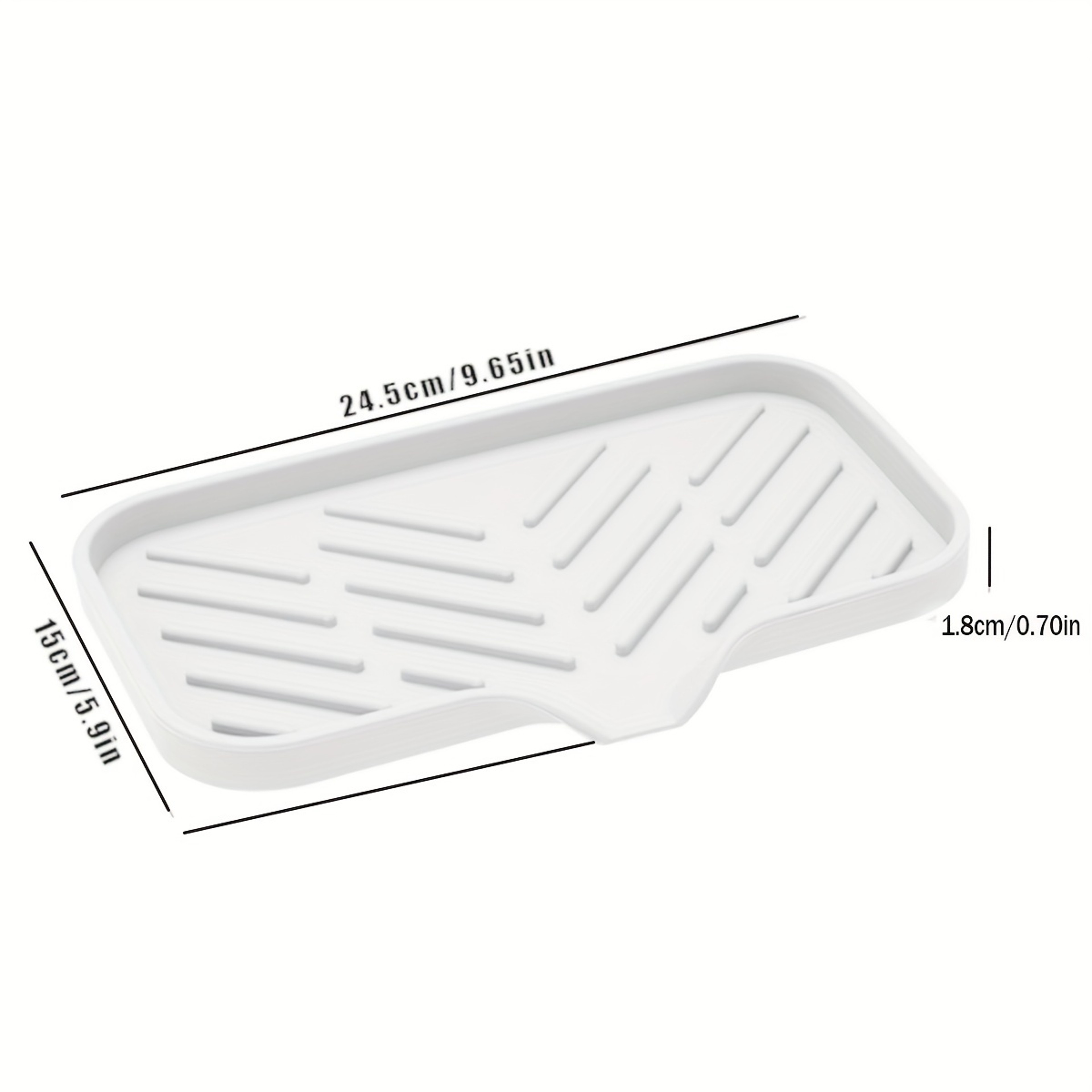 Silicone Sink Tray Self Draining Sink Caddy Soap And Sponge Holder 2