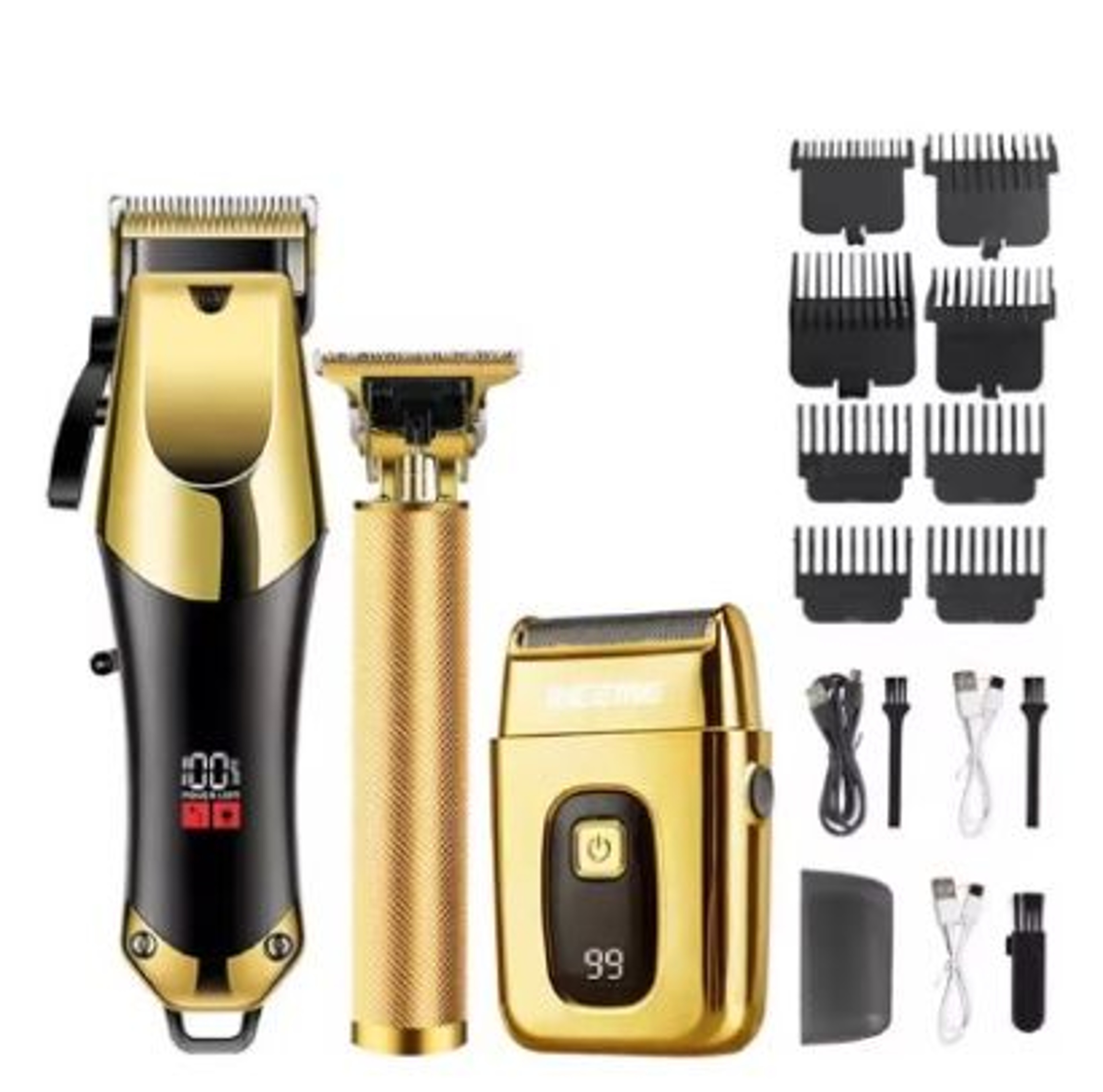 Professional ThreePiece Hair Clippers Set For Men USB Rechargeable Trimmer Ideal For Home Use Fade  0