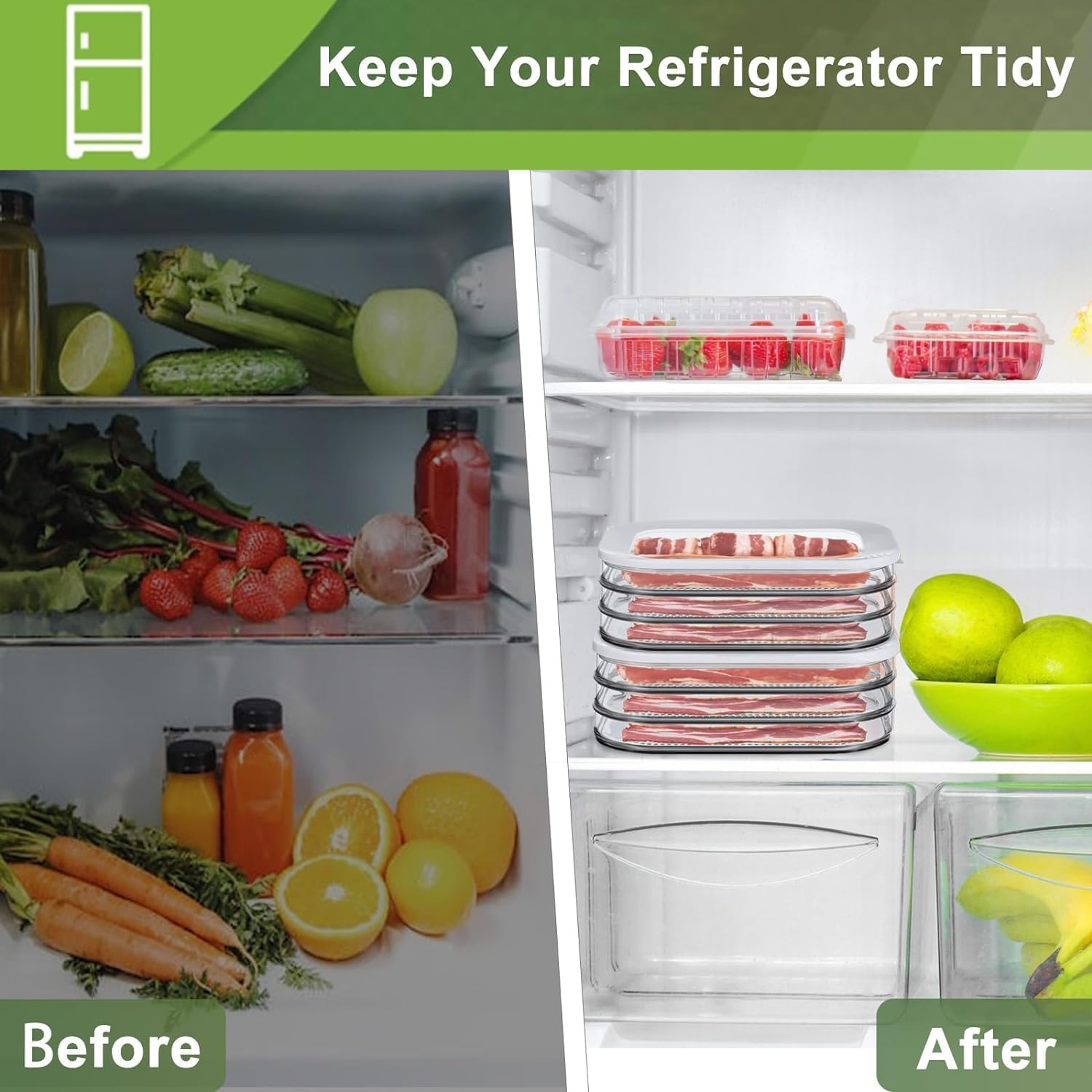 Leakproof Meat Containers for Fridge – Transparent Frozen Food Storage Box with Lid – view 4