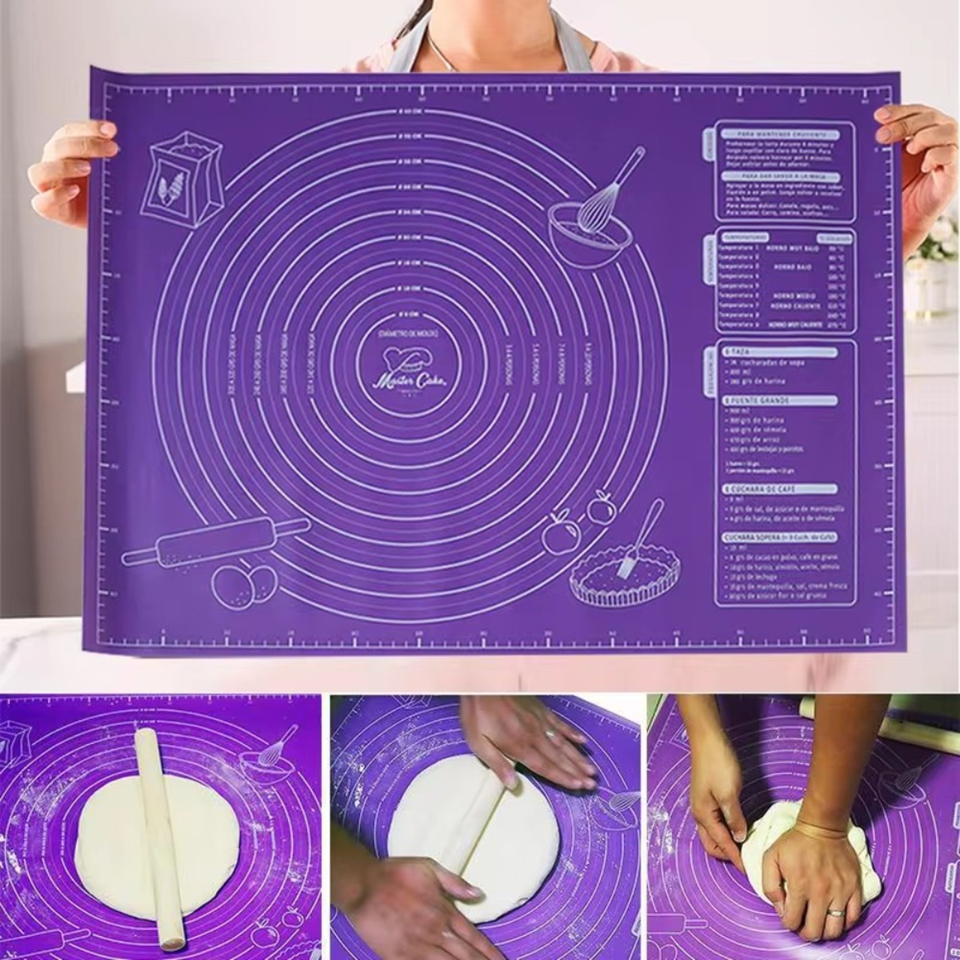 NonSlip Silicone Baking Mat Large NonStick Pastry Mat For Fondant Pie Dough Cookies  Pizza 0