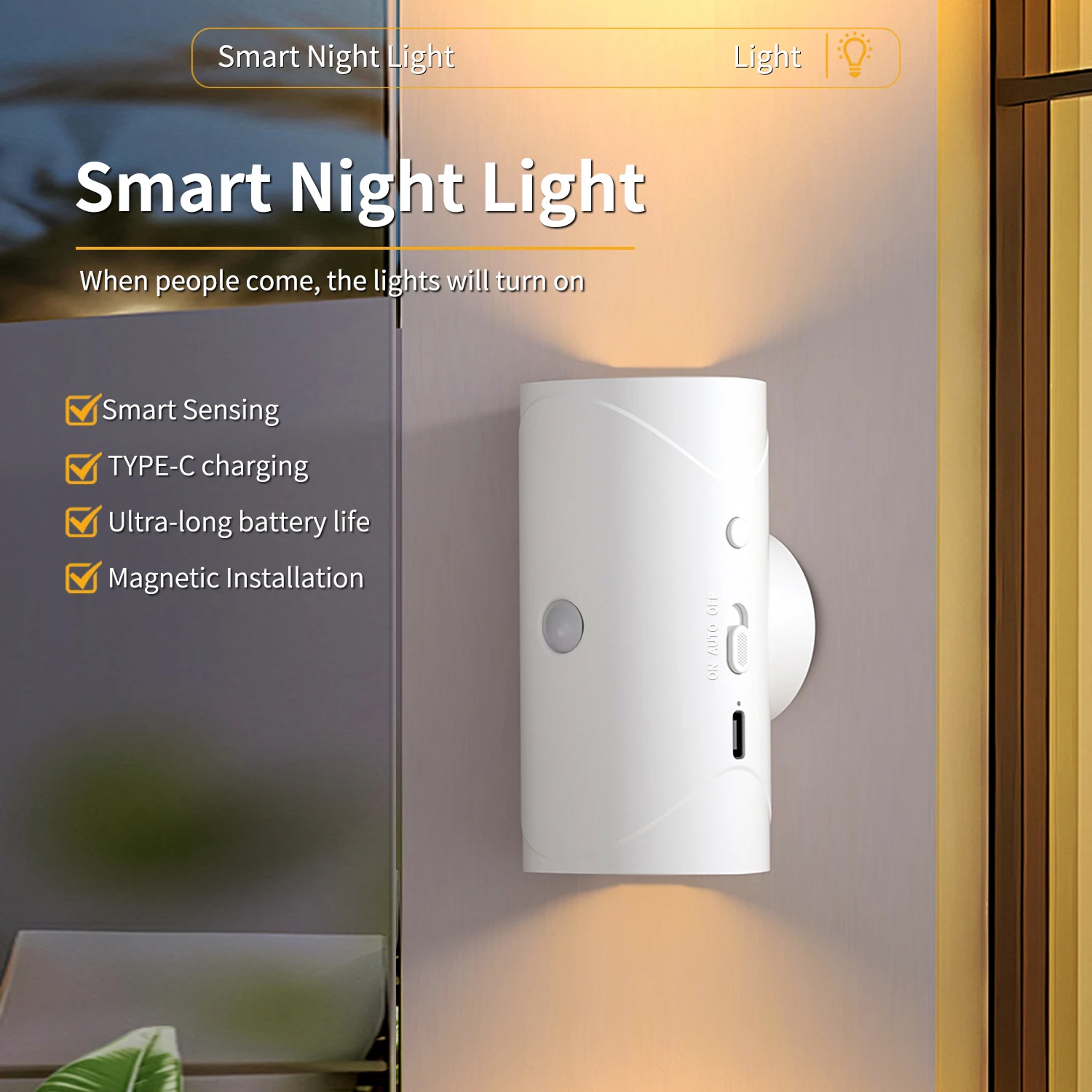 RGB Motion Sensor Wall Lamp, Rechargeable LED Up & Down Light with Warm White, Auto Night Light for Stairs, Porch – view 7