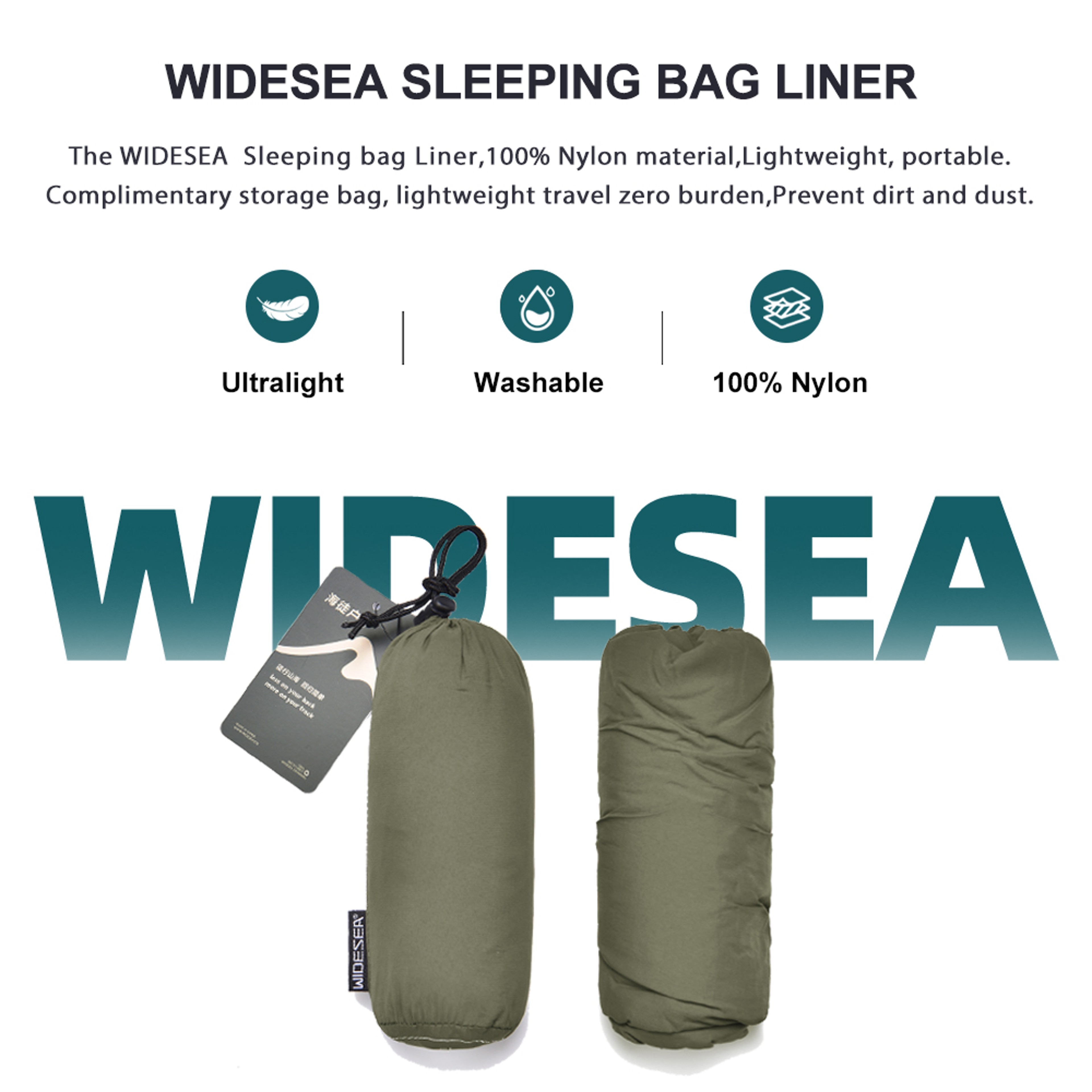 Ultralight Mummy Sleeping Bag Liner for Outdoor Camping, Backpack Liner Single Person Travel Sleeping Bag Lightweight – view 3