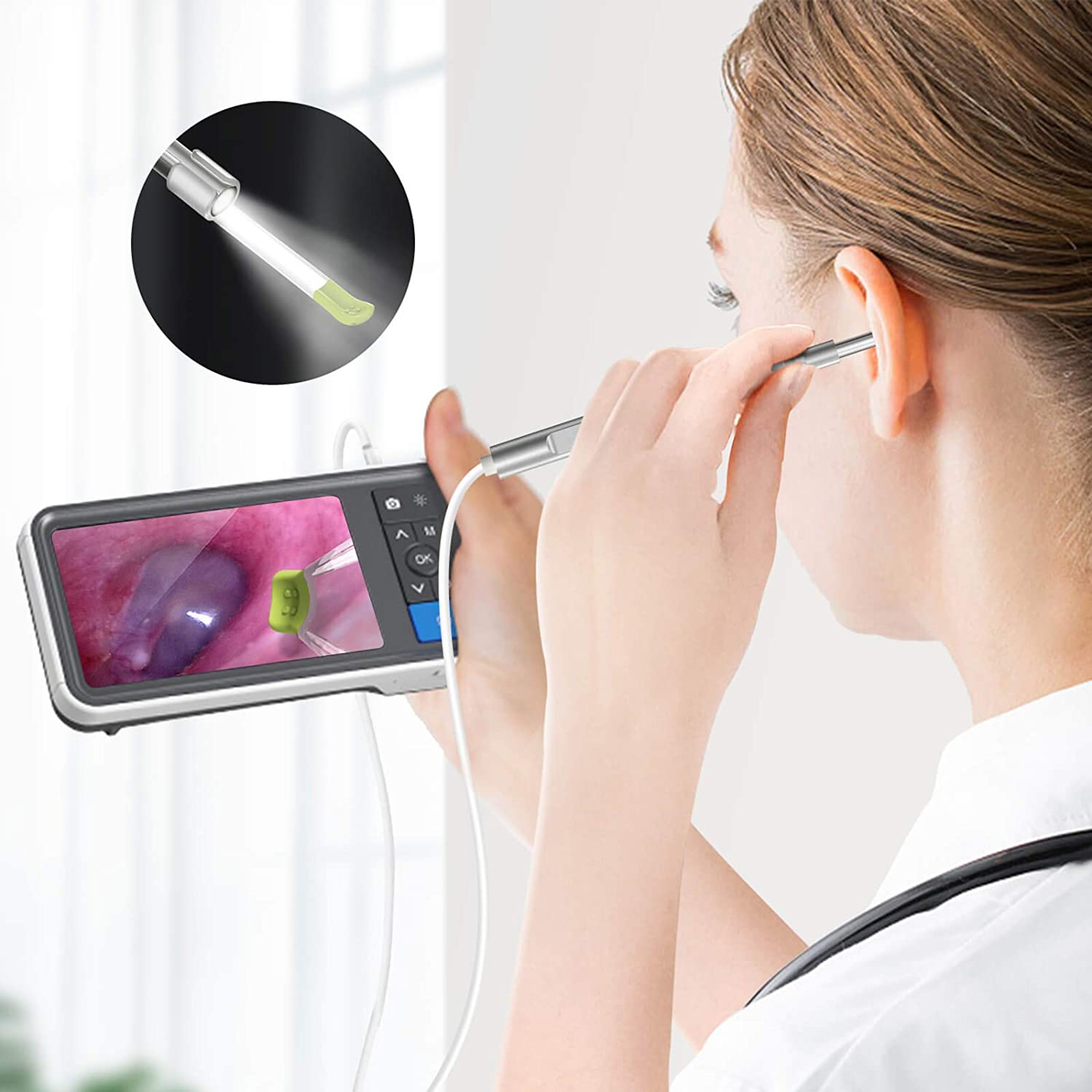 Digital Otoscope With 45 Inch HD Screen 39mm Ear Camera 6 LED Lights 32GB Card  2500mAh For Ear Wax 5