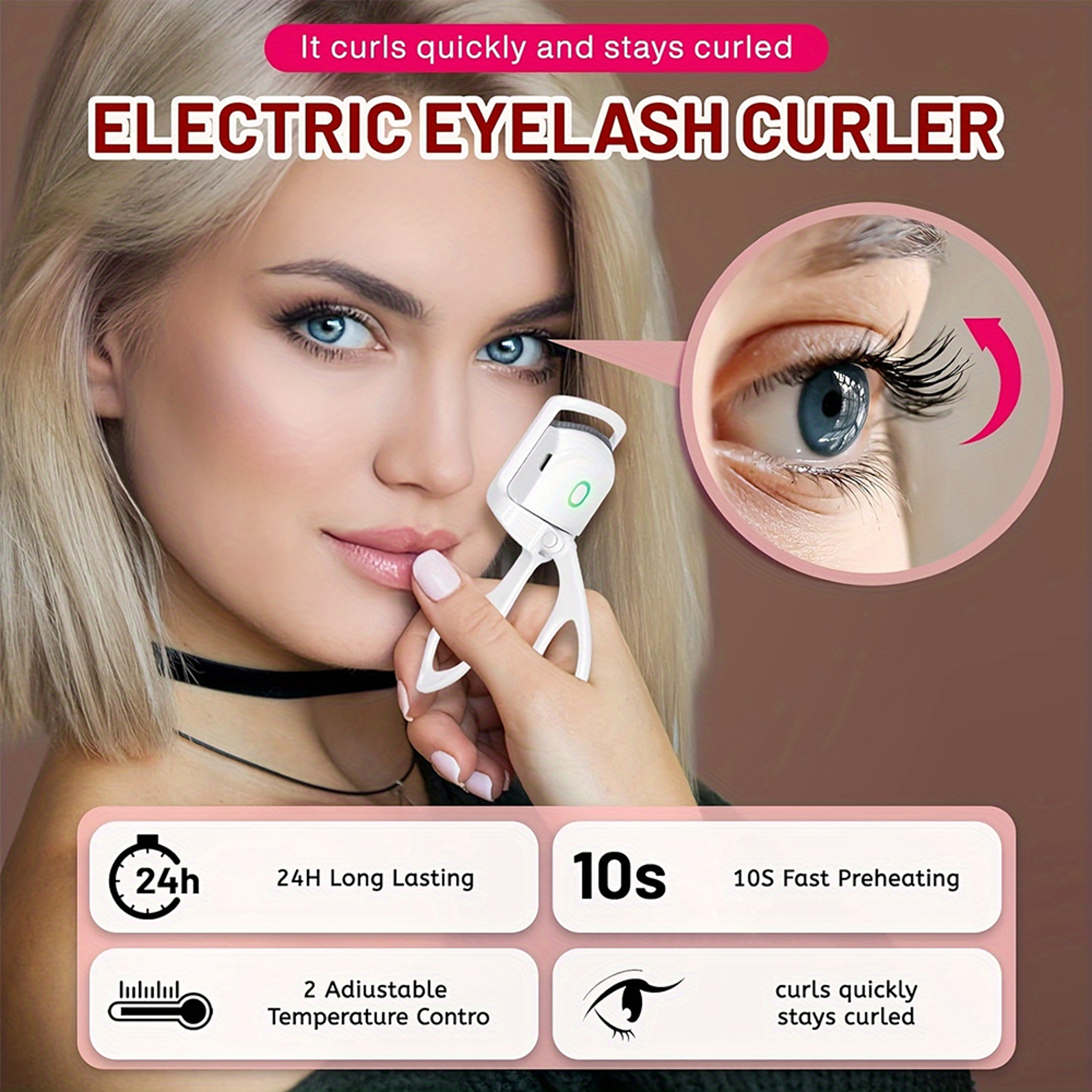 Rechargeable Electric Eyelash Curler For Longlasting Curling New Generation ABS Heated Lash Curler  2