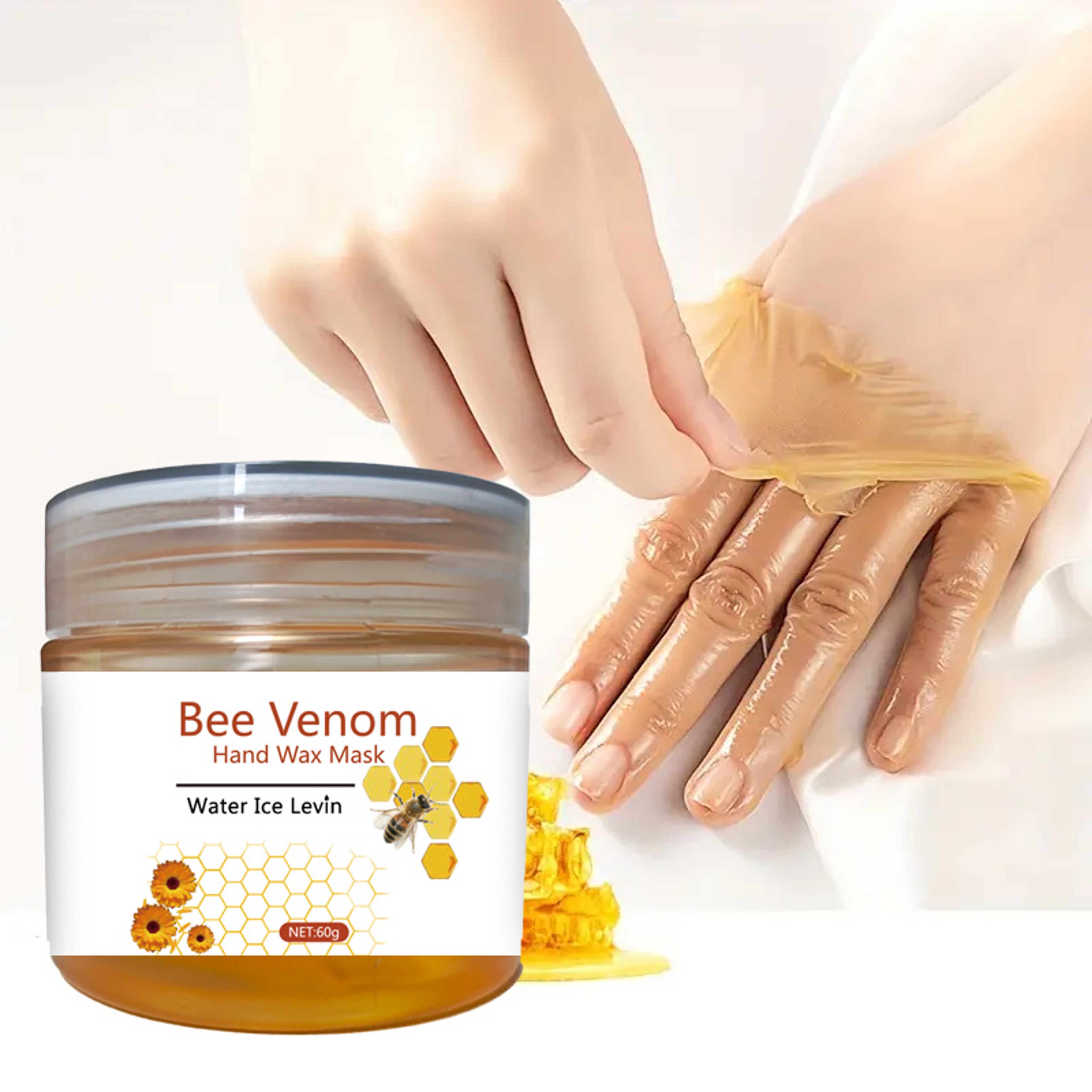 Honey Moisturizing Exfoliating Hand Wax Mask, Skin Nourishing Treatment, Repair Dry Rough Hands for Softness – view 1