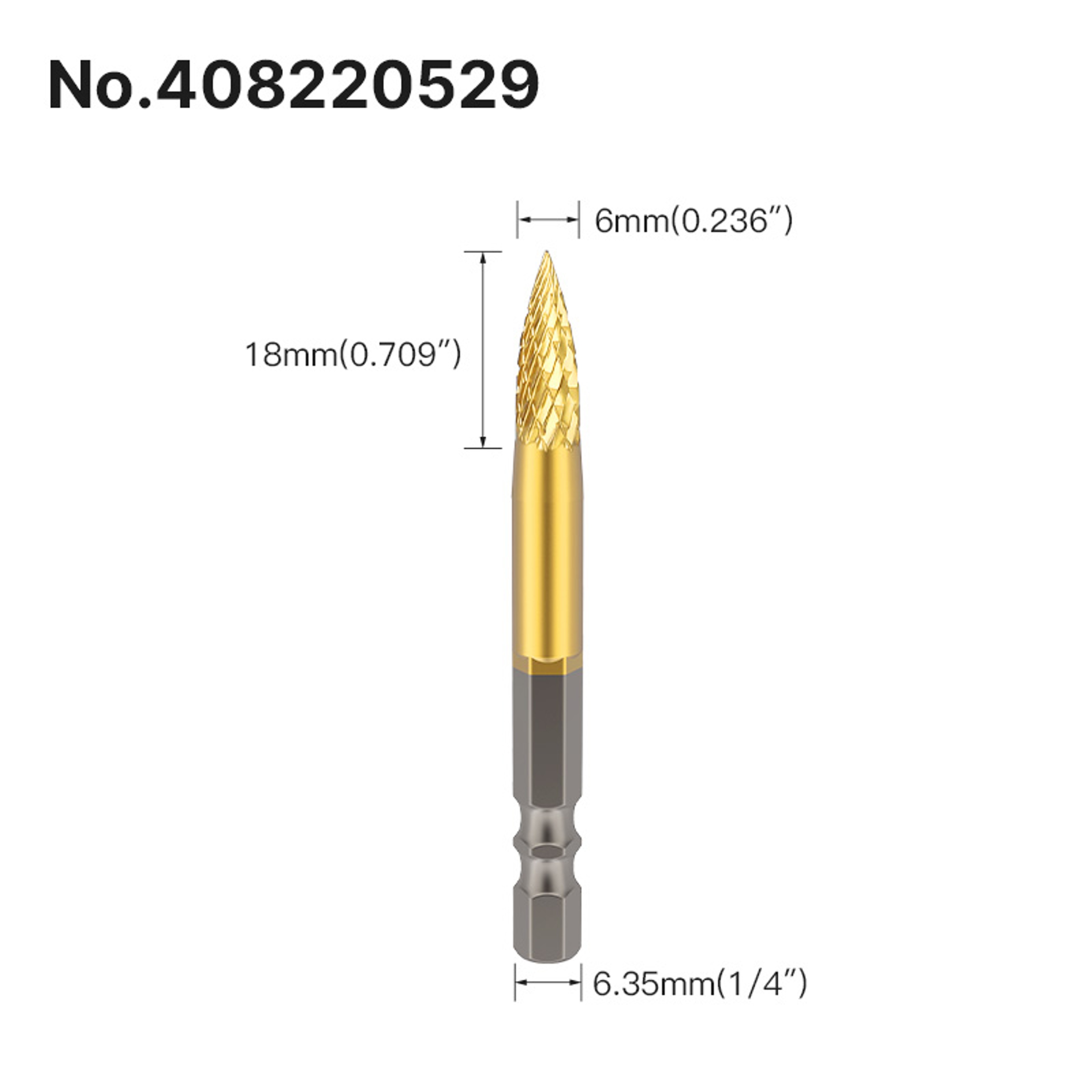 Professional Rotary File Set with Hexagon Shank, Titanium Coated Carbide Burrs for Metal Grinding, Wood Carving – view 10