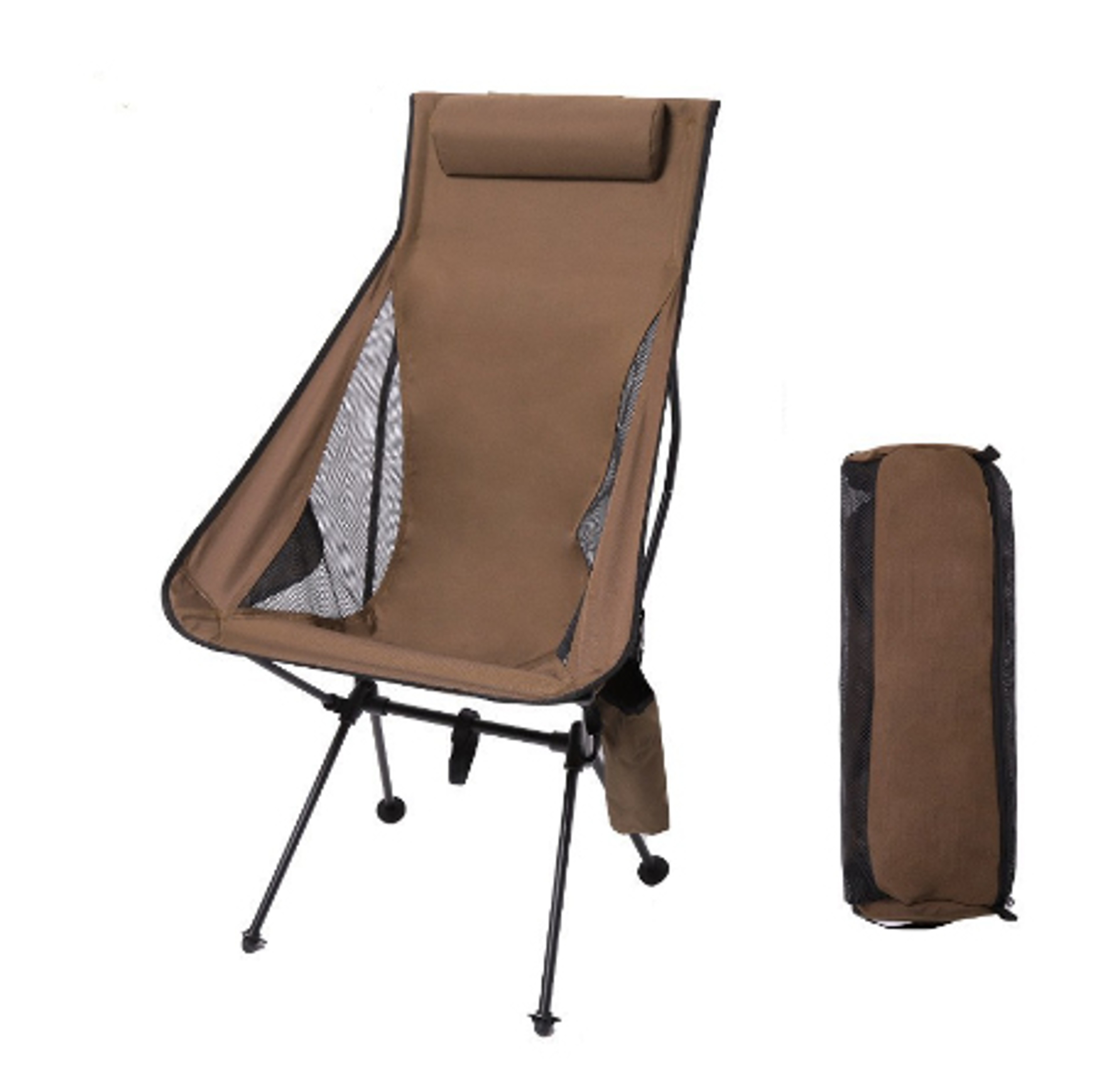 Lightweight Portable Folding Camping Chair With Headrest Aluminum Alloy Outdoor Furniture For Fishi