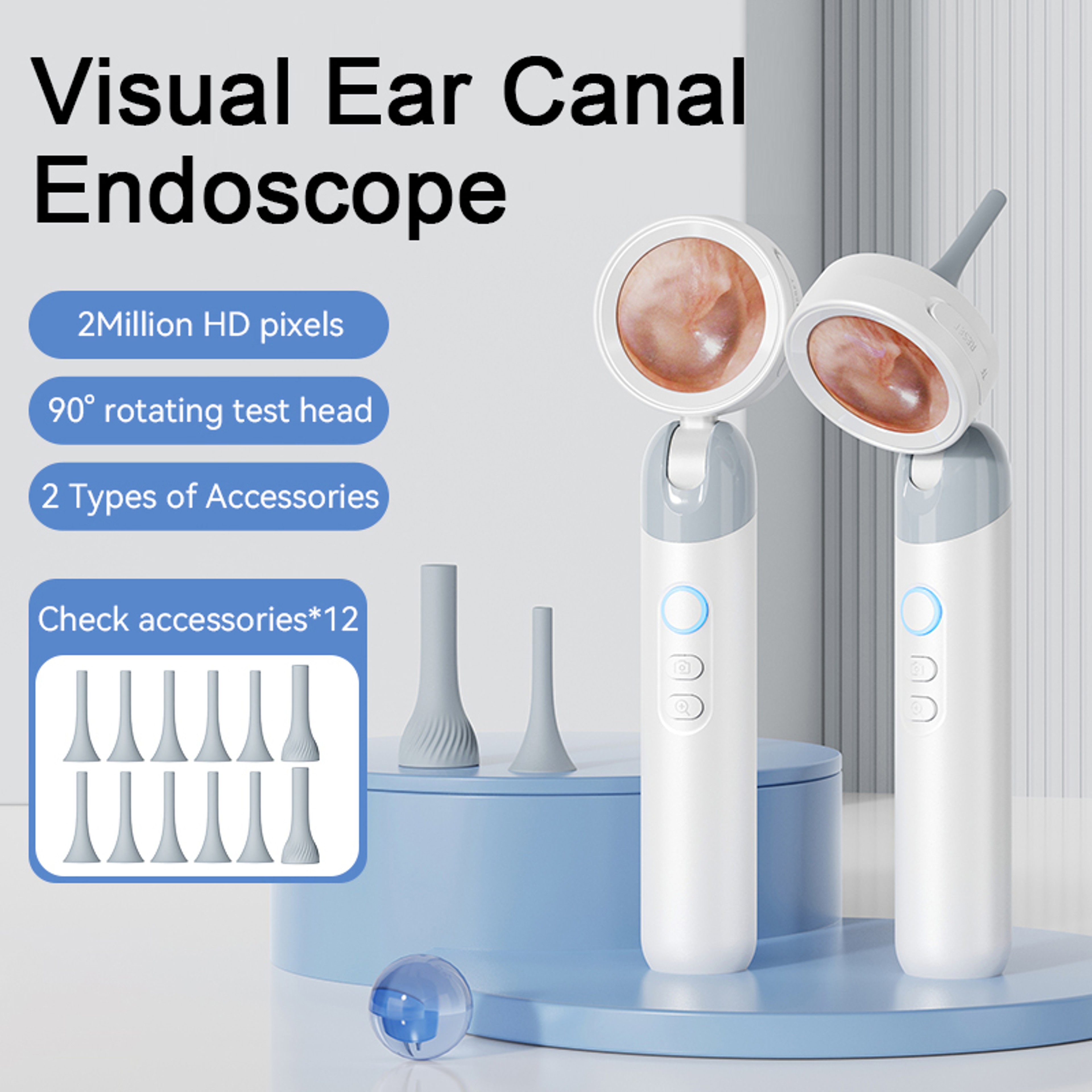 Visual Ear Camera with 1.38 IPS Screen 1080P HD Wireless Endoscope for Ear Wax Cleaning, Inspection, Video, Picture – view 1