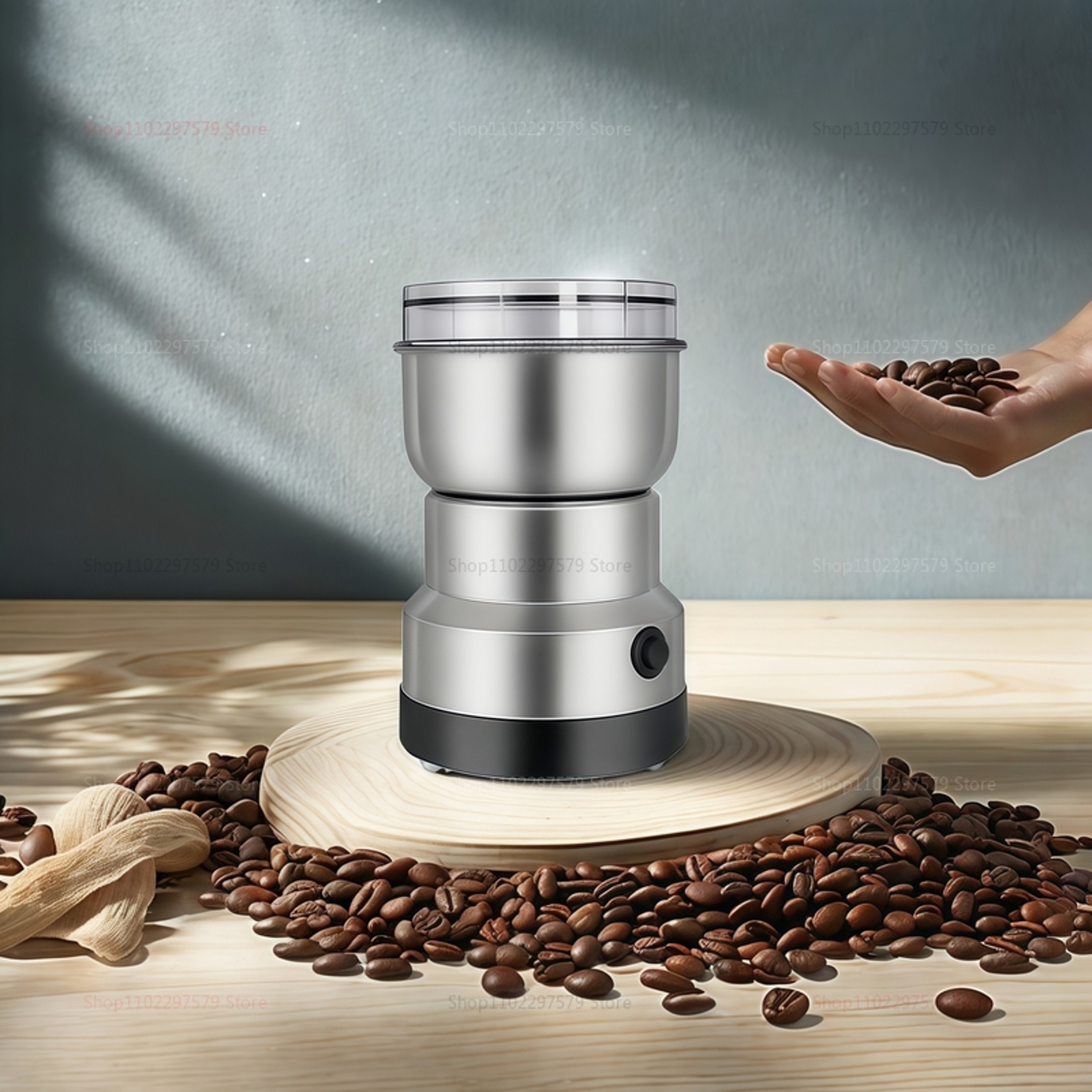 Electric Grinder for Household Multi-Functional Grinding of Spices, Coffee Beans, Grains & Herbs, 150W Powder Machine – view 1