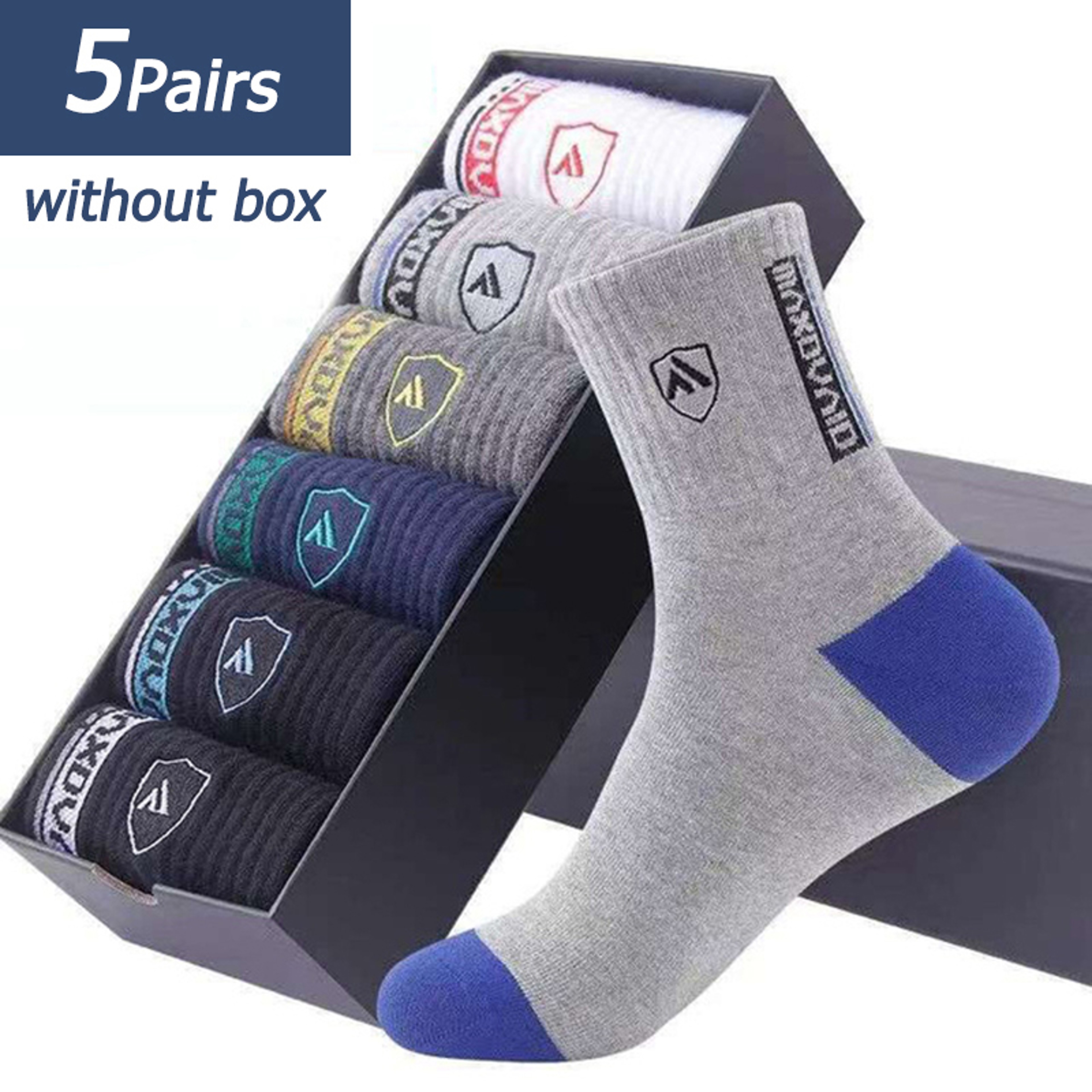 5 Pairs Men's Sports Socks, Spring & Fall Thin Athletic Socks, Breathable, Sweat-Absorbent for Basketball, Running – view 8