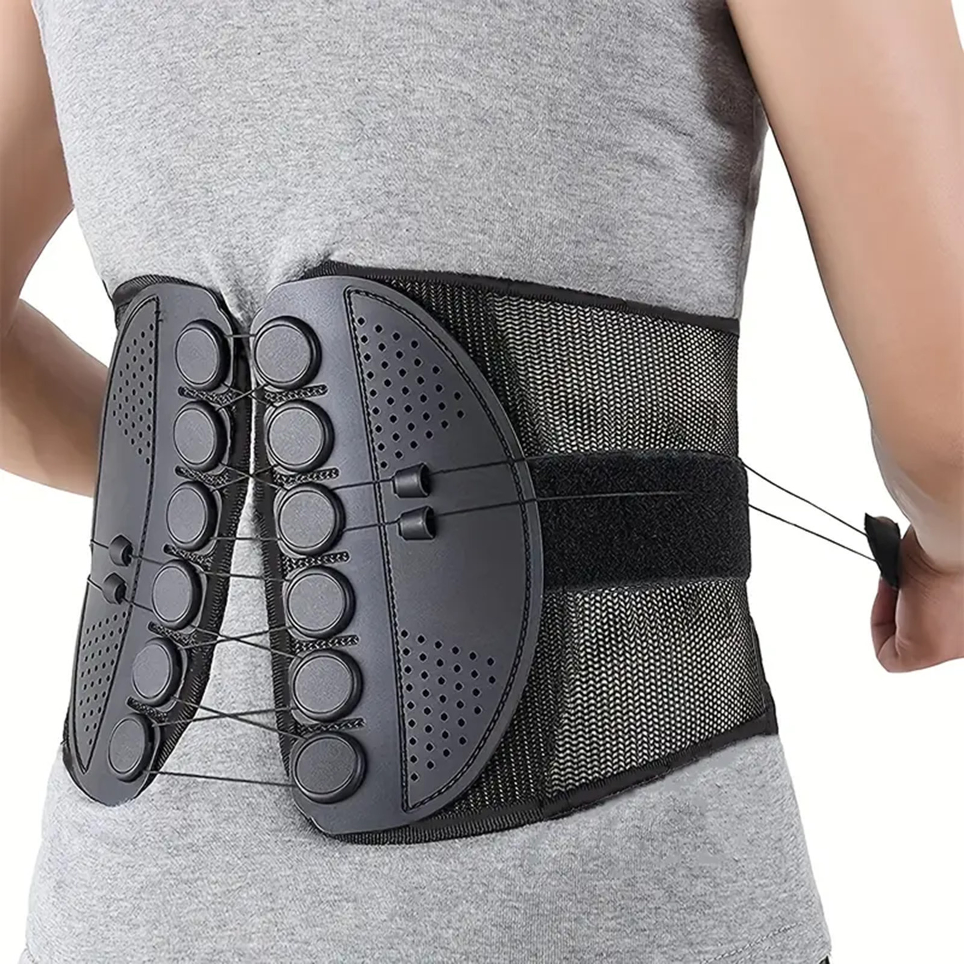 Unisex Lumbar Support Wrap, Breathable Waist Back Brace, Posture Corrector for Sciatica, Herniated Disc, Rapid Recovery – view 1