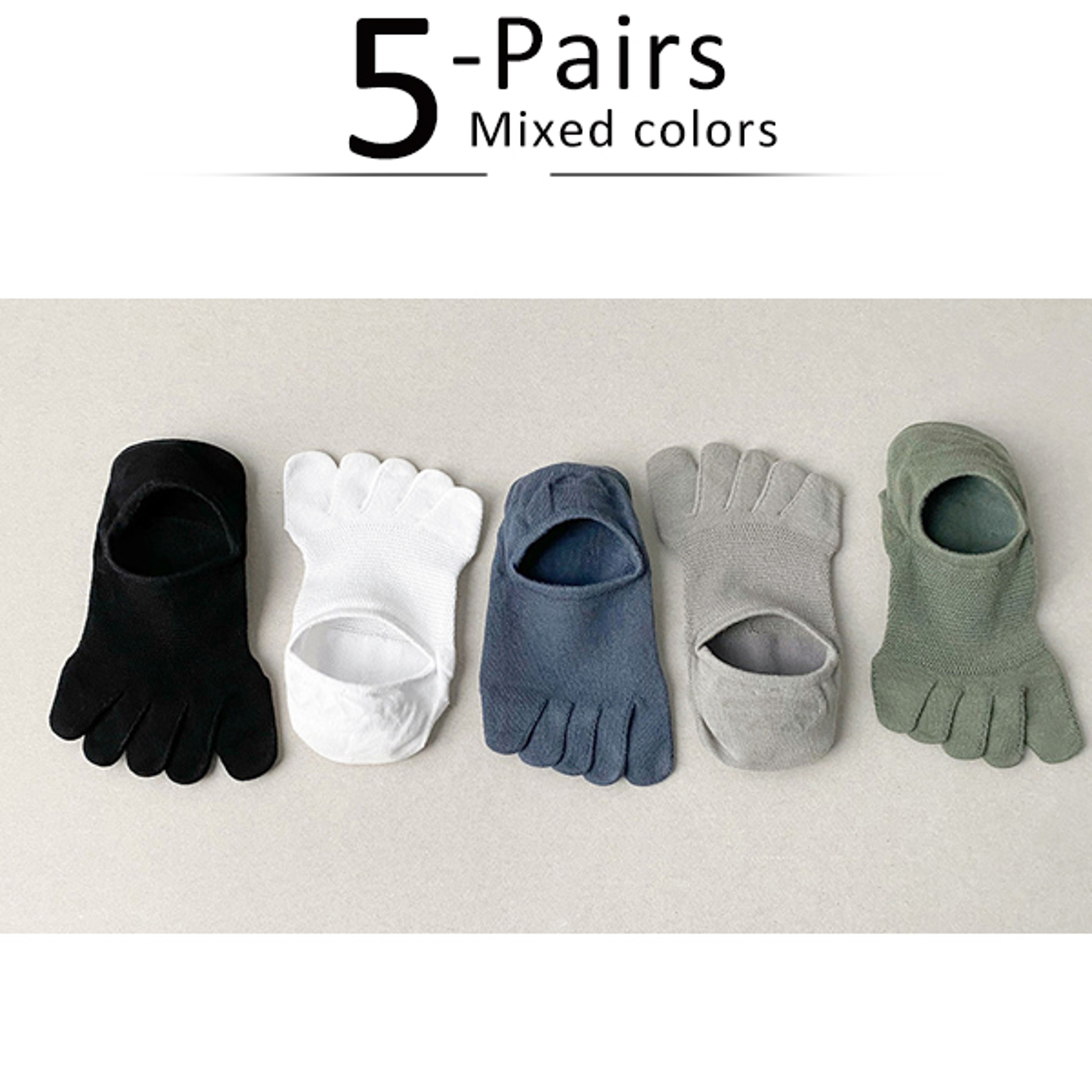 5 Pairs Invisible Toe Socks Thin Cotton Mesh Five Finger No Show Socks – view 10