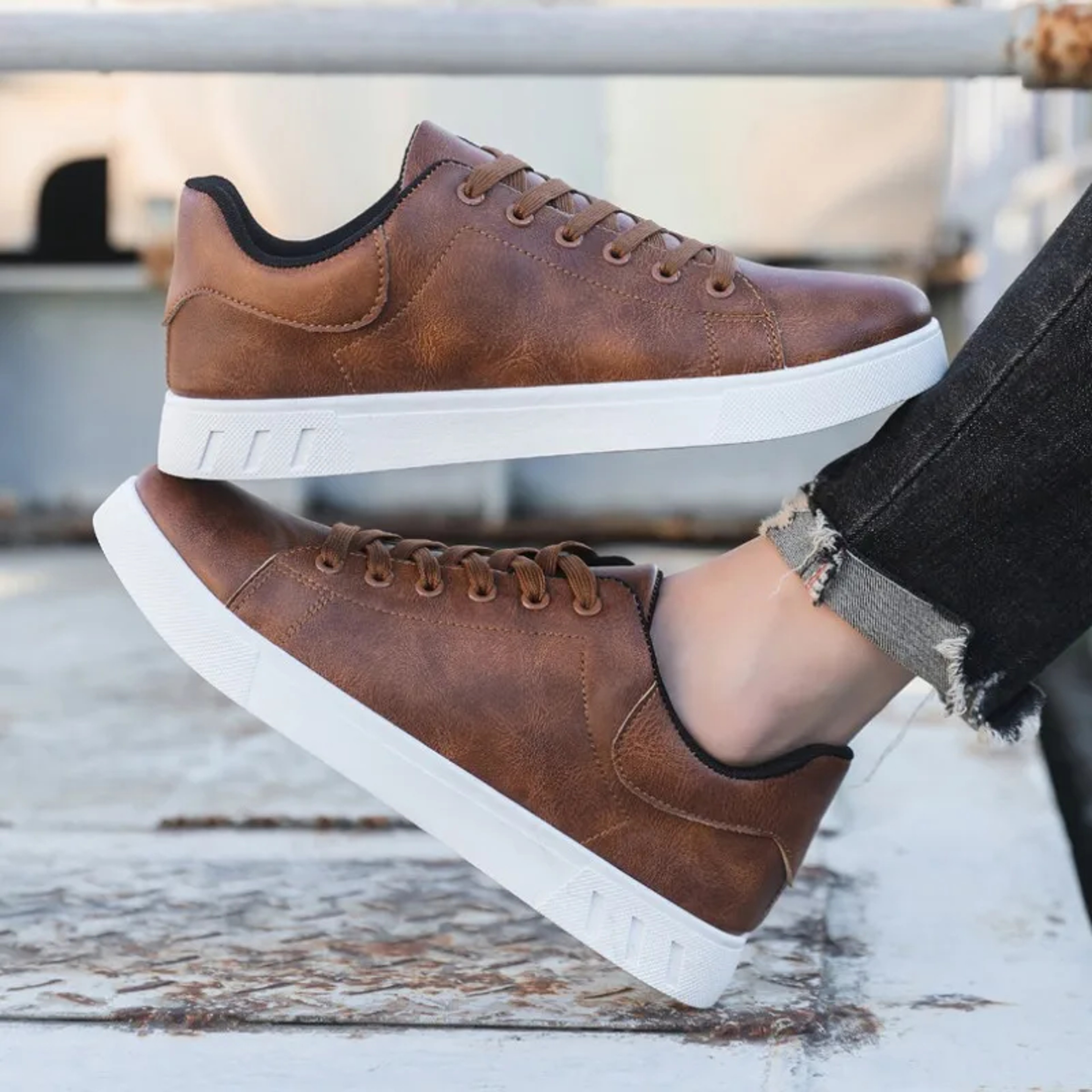 British Leather Casual Shoes for Men, Classic Spring Summer Loafers, Sneakers, All-Match Trendy Platform Flats – view 2