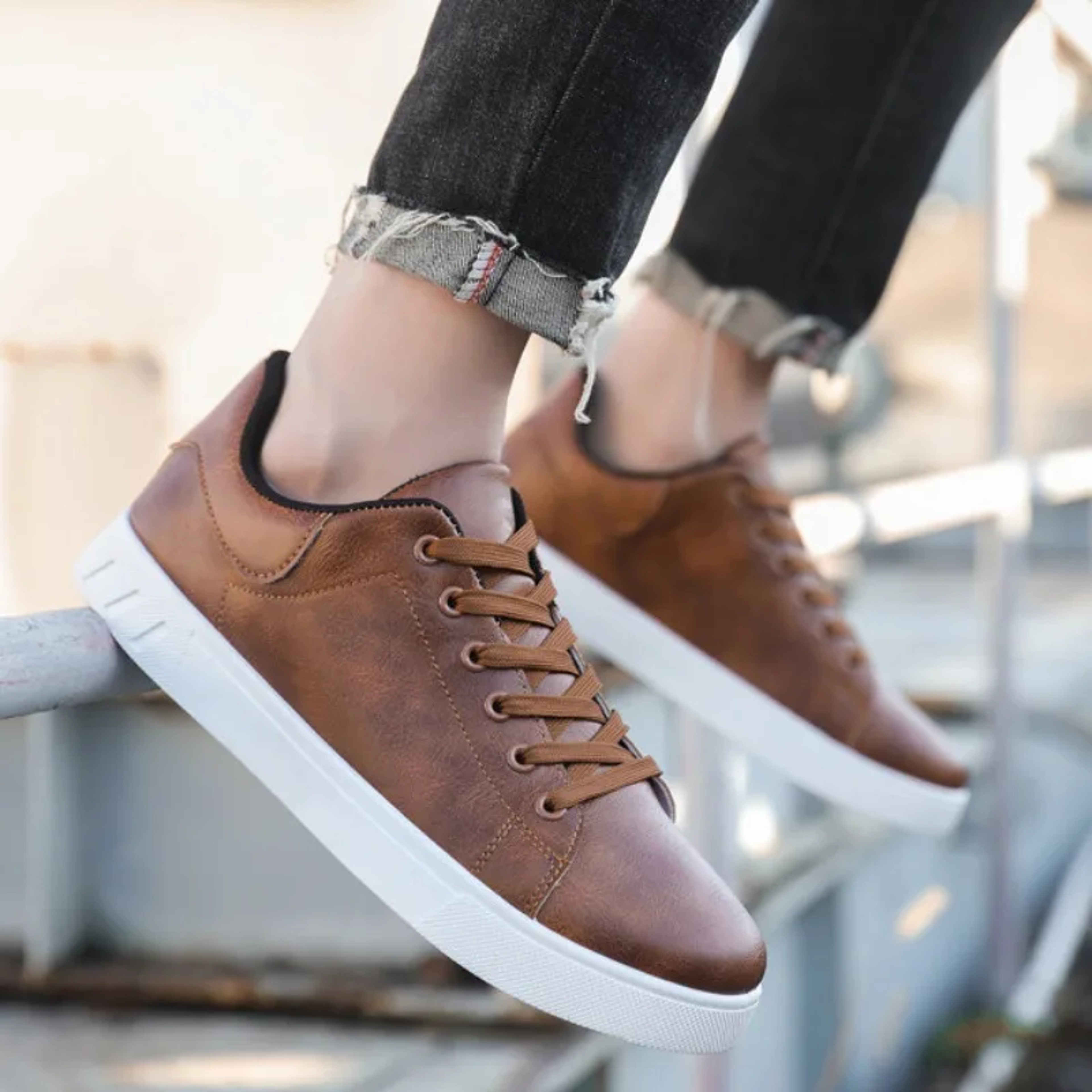 British Leather Casual Shoes for Men, Classic Spring Summer Loafers, Sneakers, All-Match Trendy Platform Flats – view 3