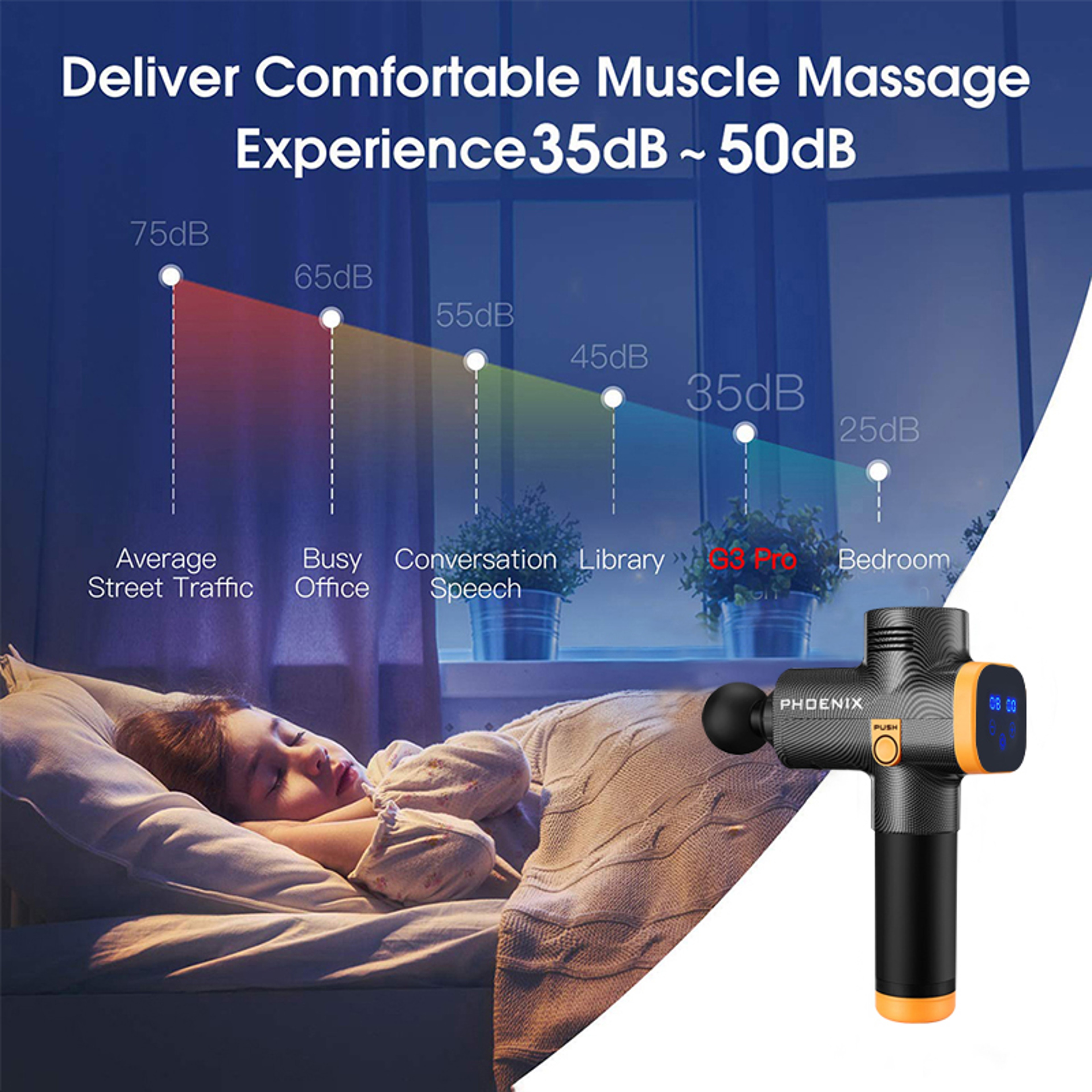 Phoenix A2 Massage Gun, Deep Tissue Percussion Massager for Muscle Relaxation, Portable Handheld Fascia Gun with Dynamic – view 6