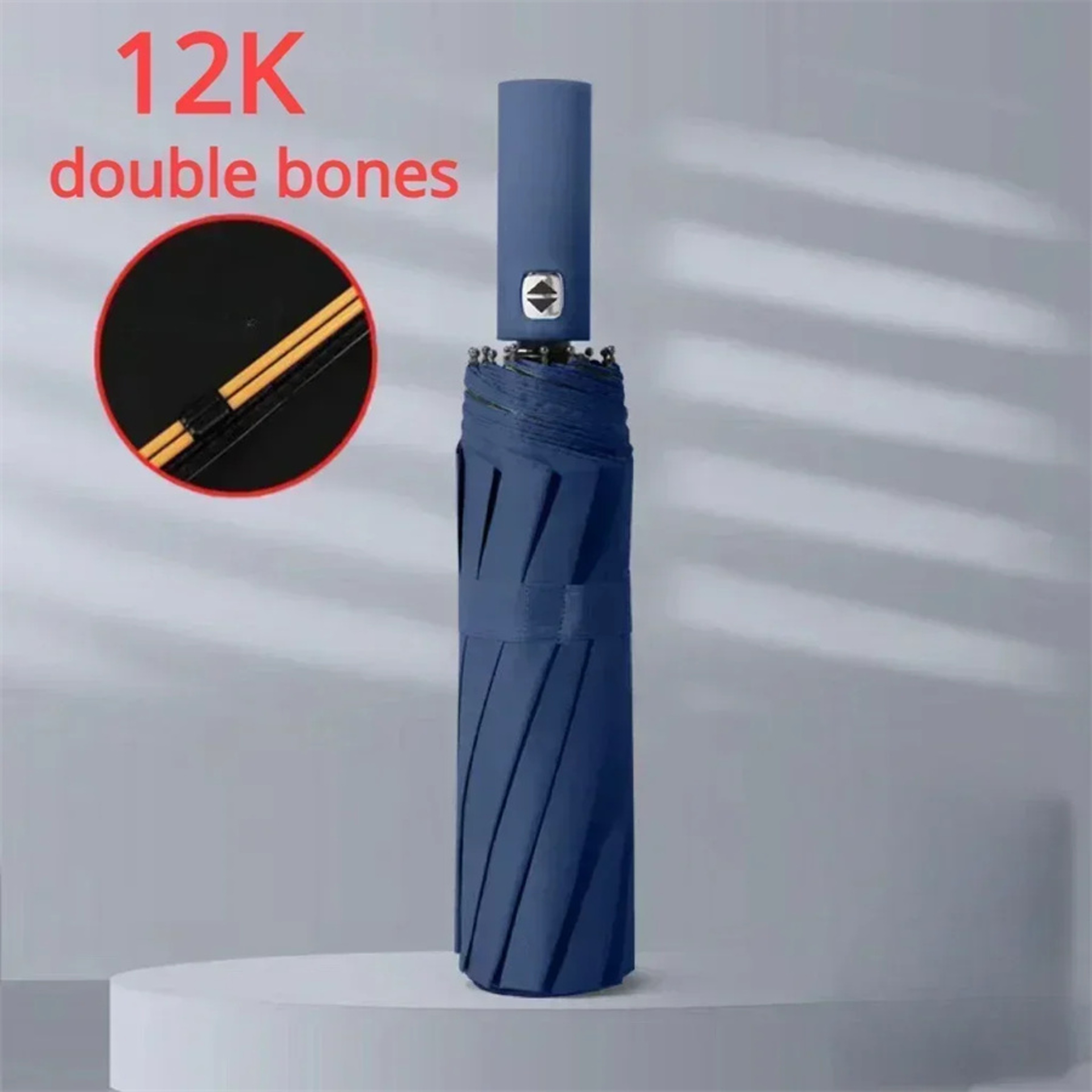 12-Bone Black Glue Fully Automatic Umbrella with Durable Keel, 3-Fold UV Resistant Windproof Design – view 7