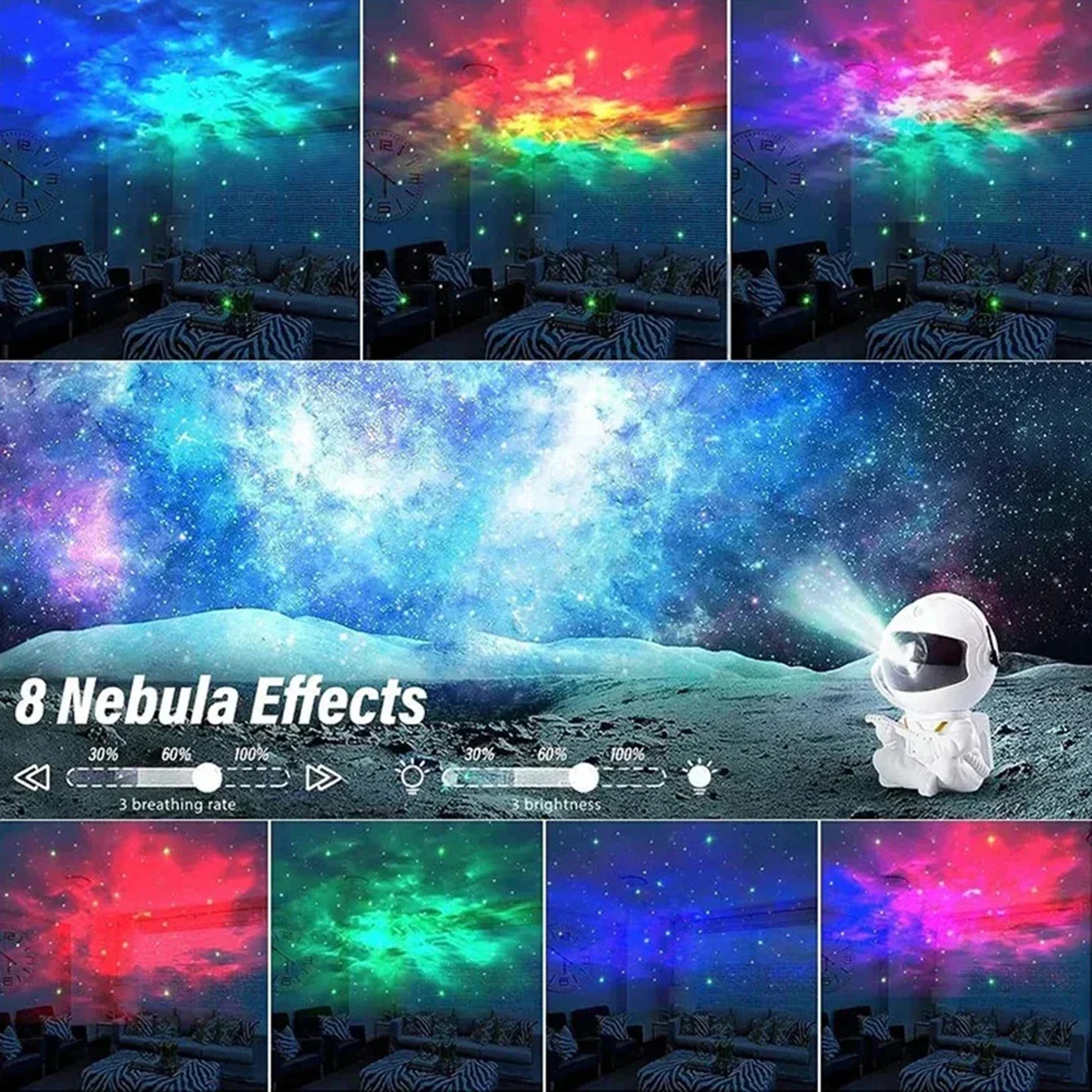 Galaxy Star Projector Night Light With Astronaut LED Starry Sky Projector Lamp For Bedroom Kids Roo 3
