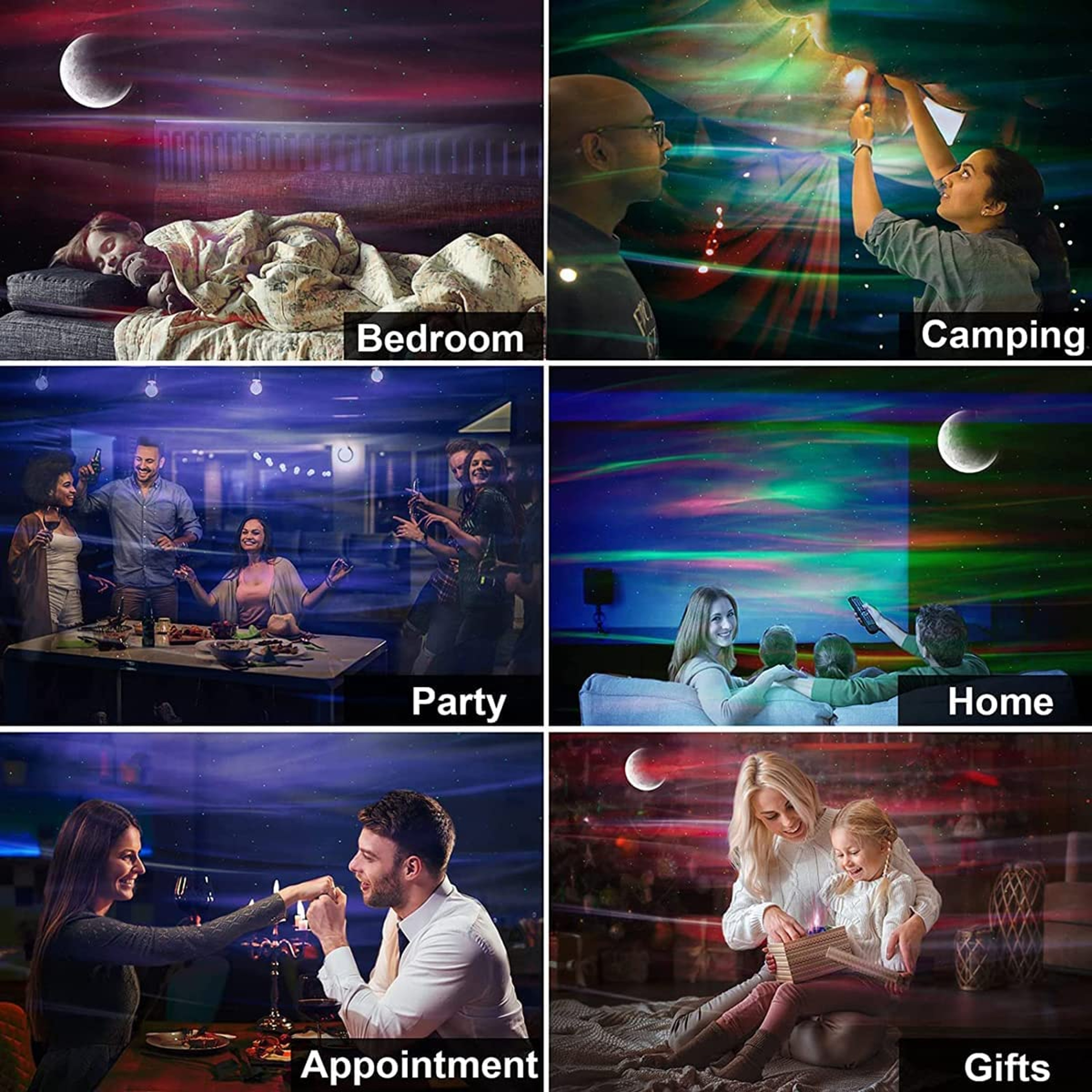 NEW Aurora Projector Lamp with Bluetooth Speaker, Northern Light Galaxy Star Projector, Moon Lamp for Bedroom Decor – view 6