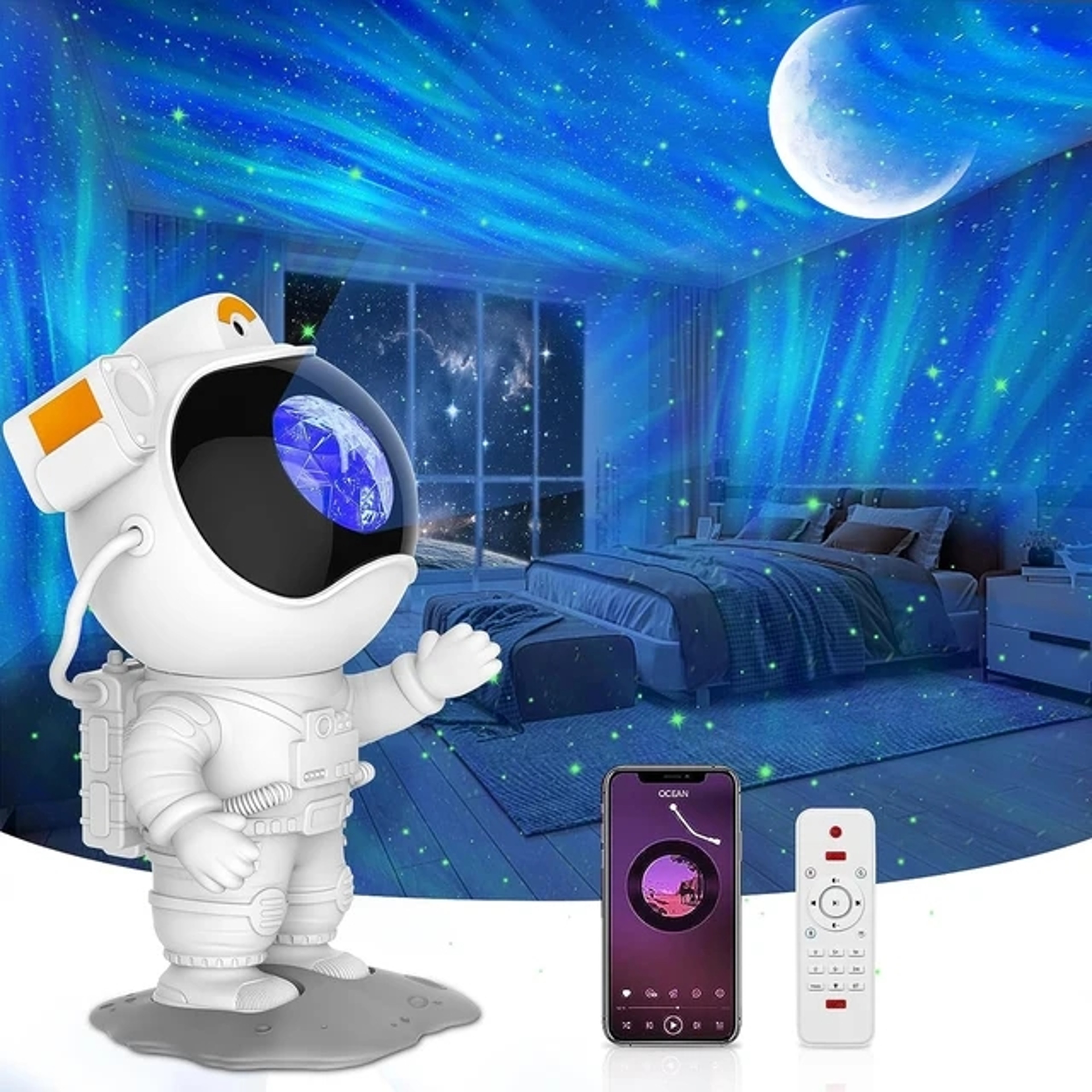 NEW Aurora Projector Lamp with Bluetooth Speaker, Northern Light Galaxy Star Projector, Moon Lamp for Bedroom Decor – view 10