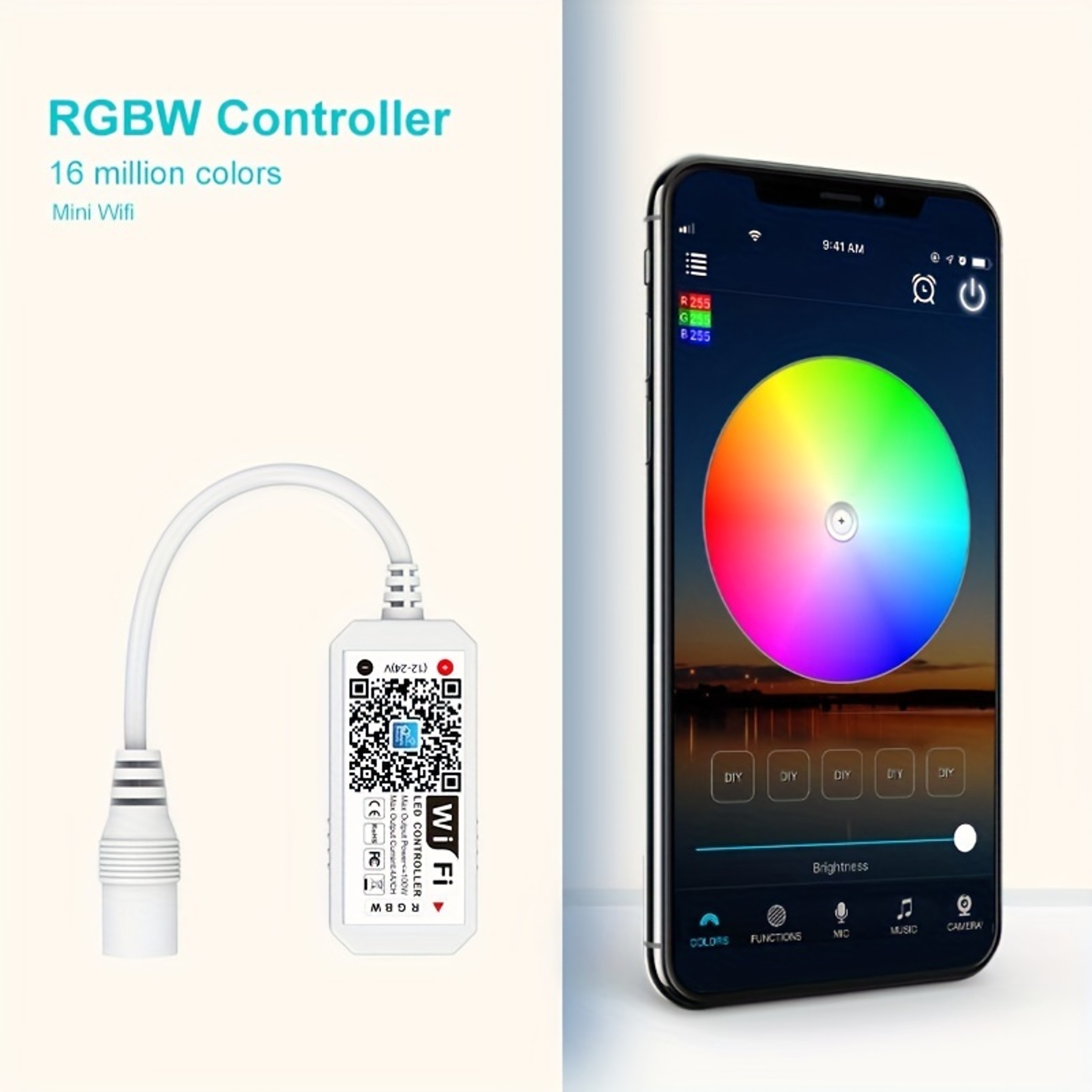 Magic Home WiFi RGBW RGB Controller for LED Strips, Works with Alexa, Google Home, Voice Control, DC12-24V Dimmer – view 6