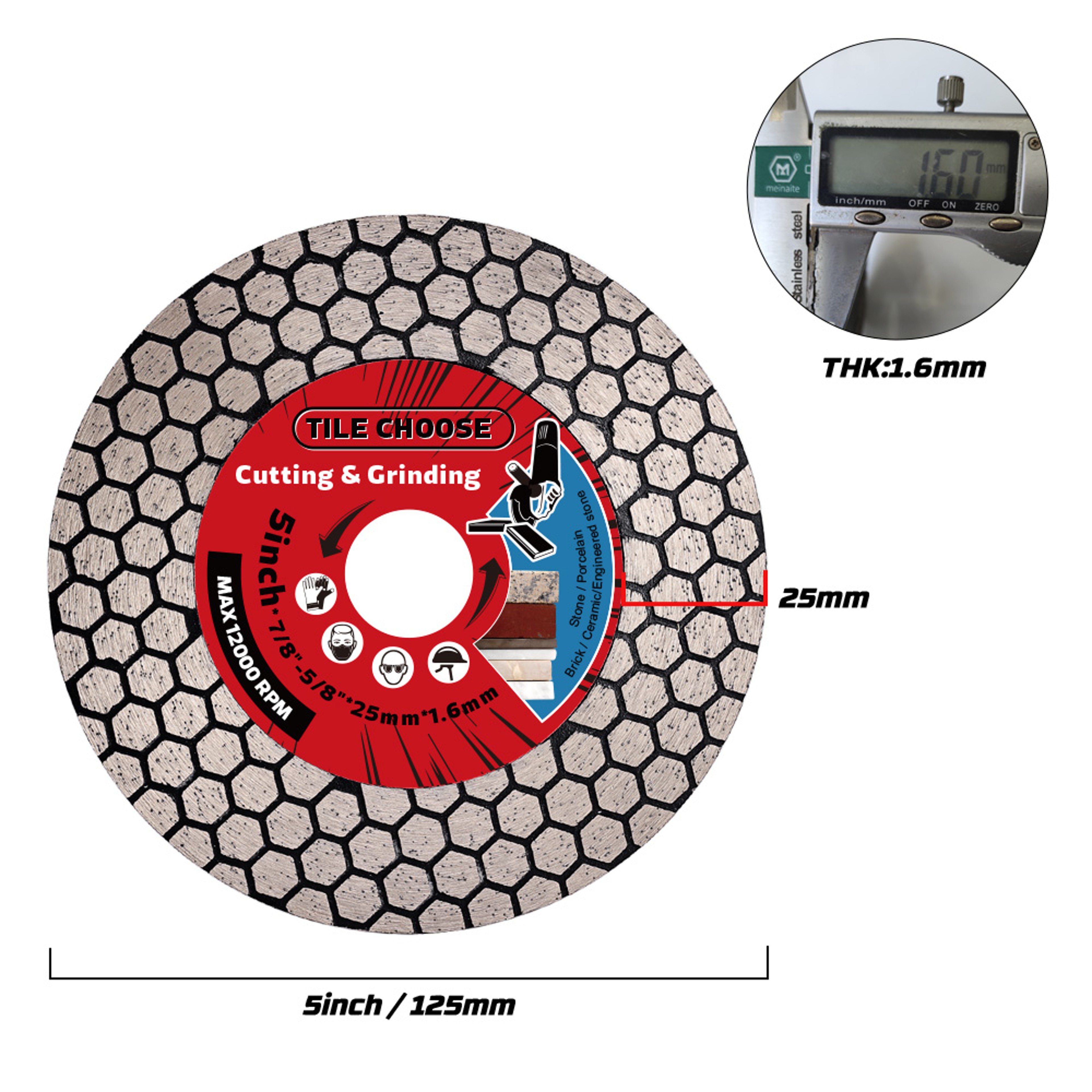 Professional Diamond Cutting Disc For Tile  Stone D115mm125mm Circular Saw Blade For Ceramic Porcel 5