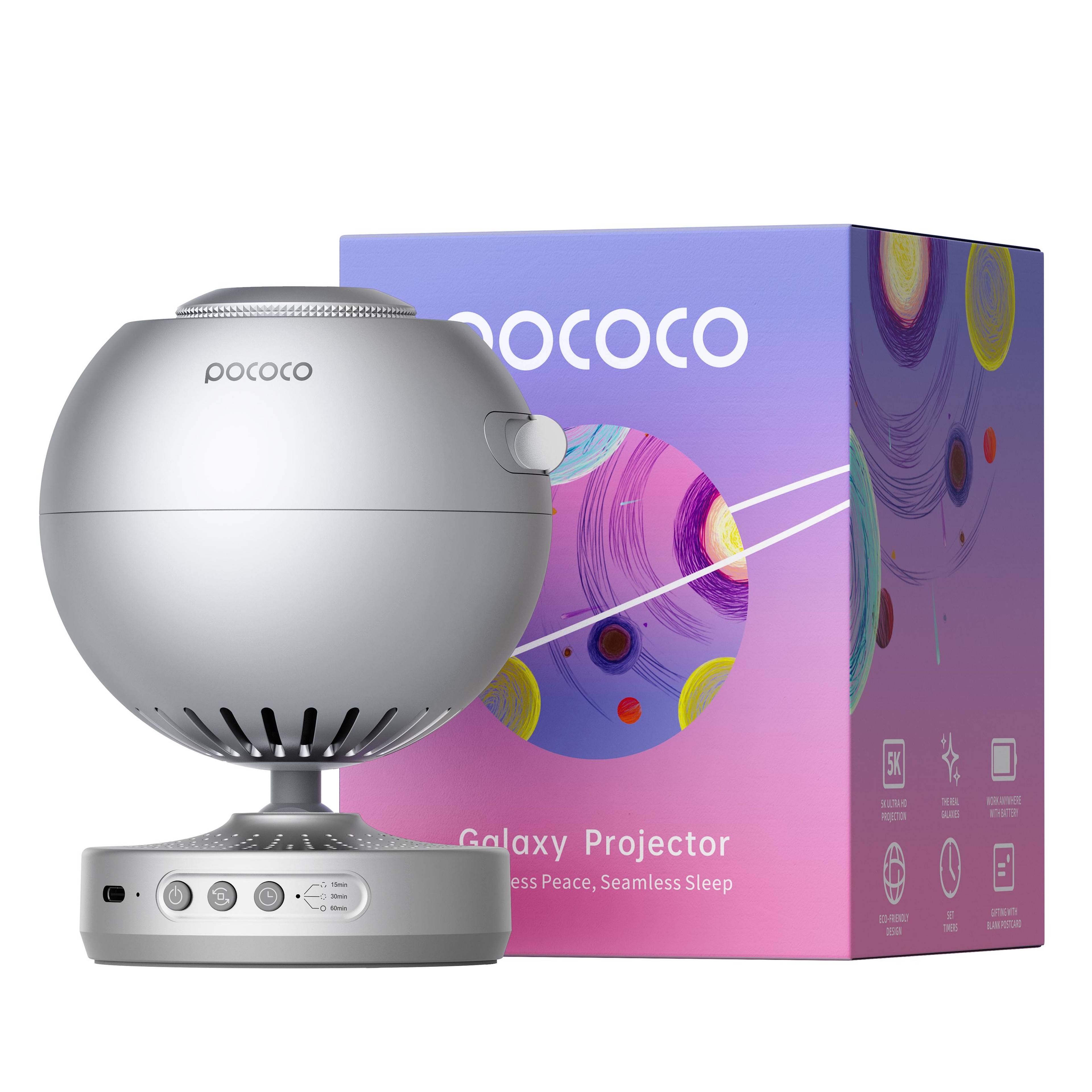 POCOCO Galaxy Projector Star Projector, Kids Night Light with High-Definition Soft Light & Built-in Stars – view 7