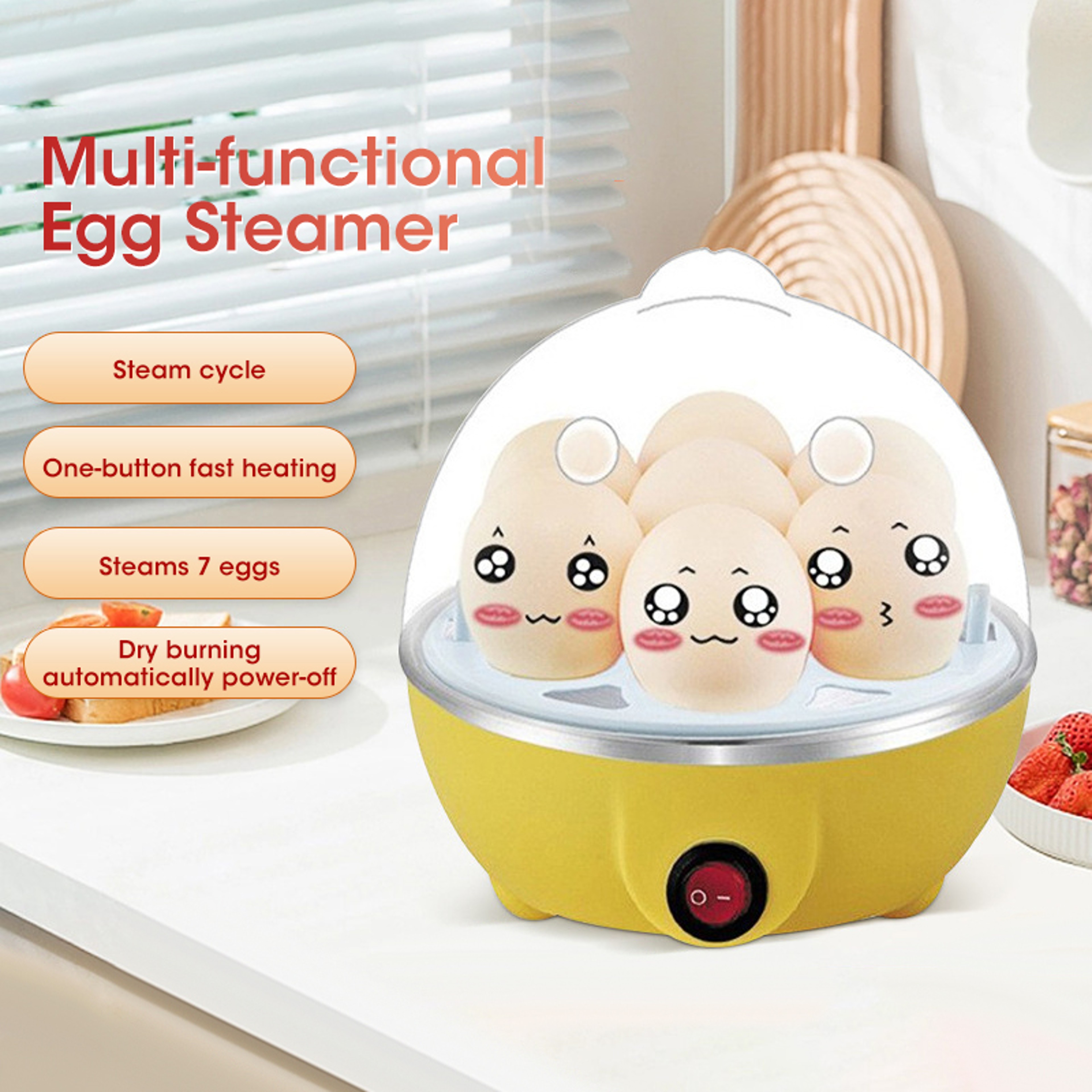 7-Egg Capacity Automatic Shut-Off Egg Cooker, Multi-Functional Boiled Egg Machine for Perfect Breakfasts – view 2