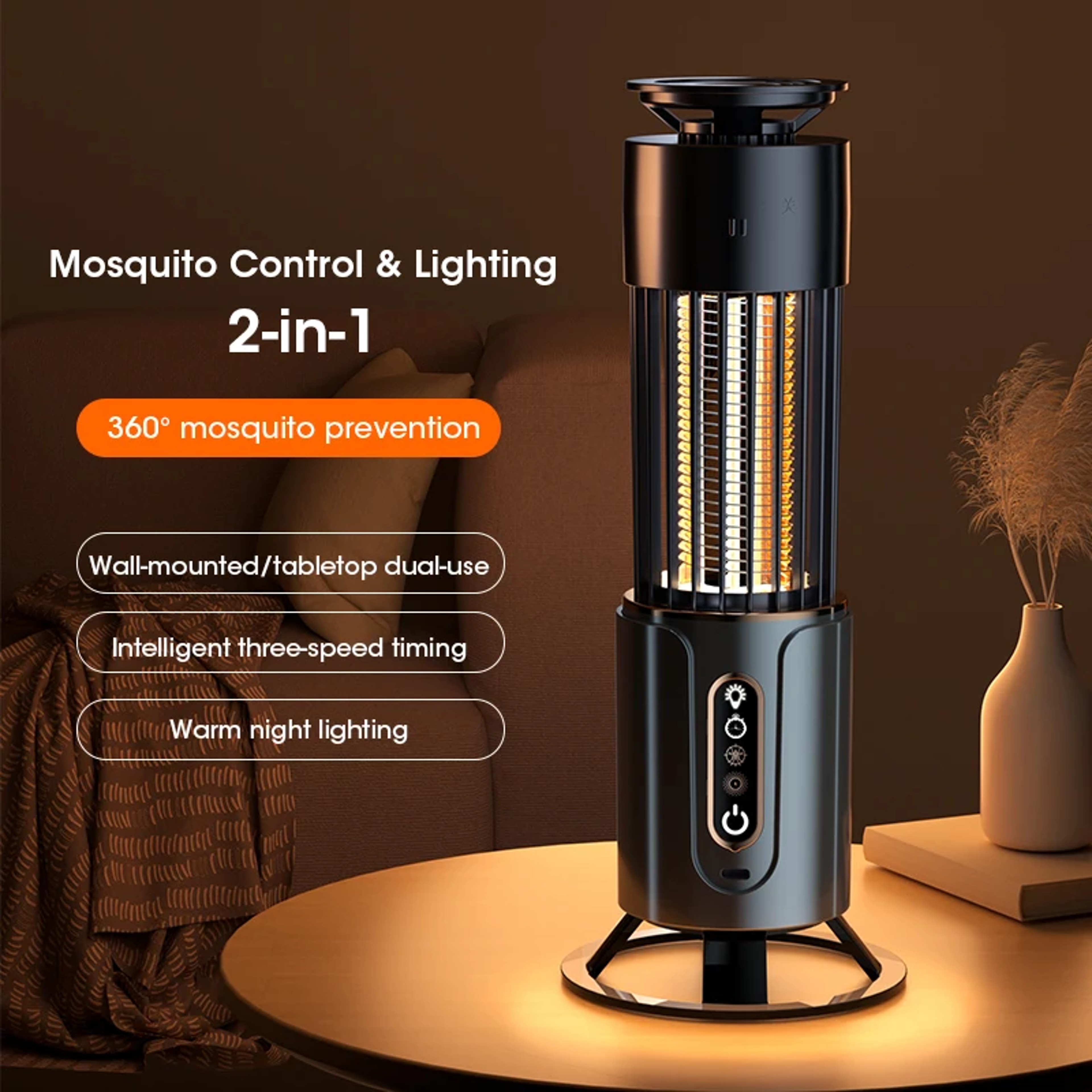 360° USB Rechargeable Mosquito Killer Lamp, Portable Outdoor Insect Killer, Camping Lantern with Timing Function – view 2