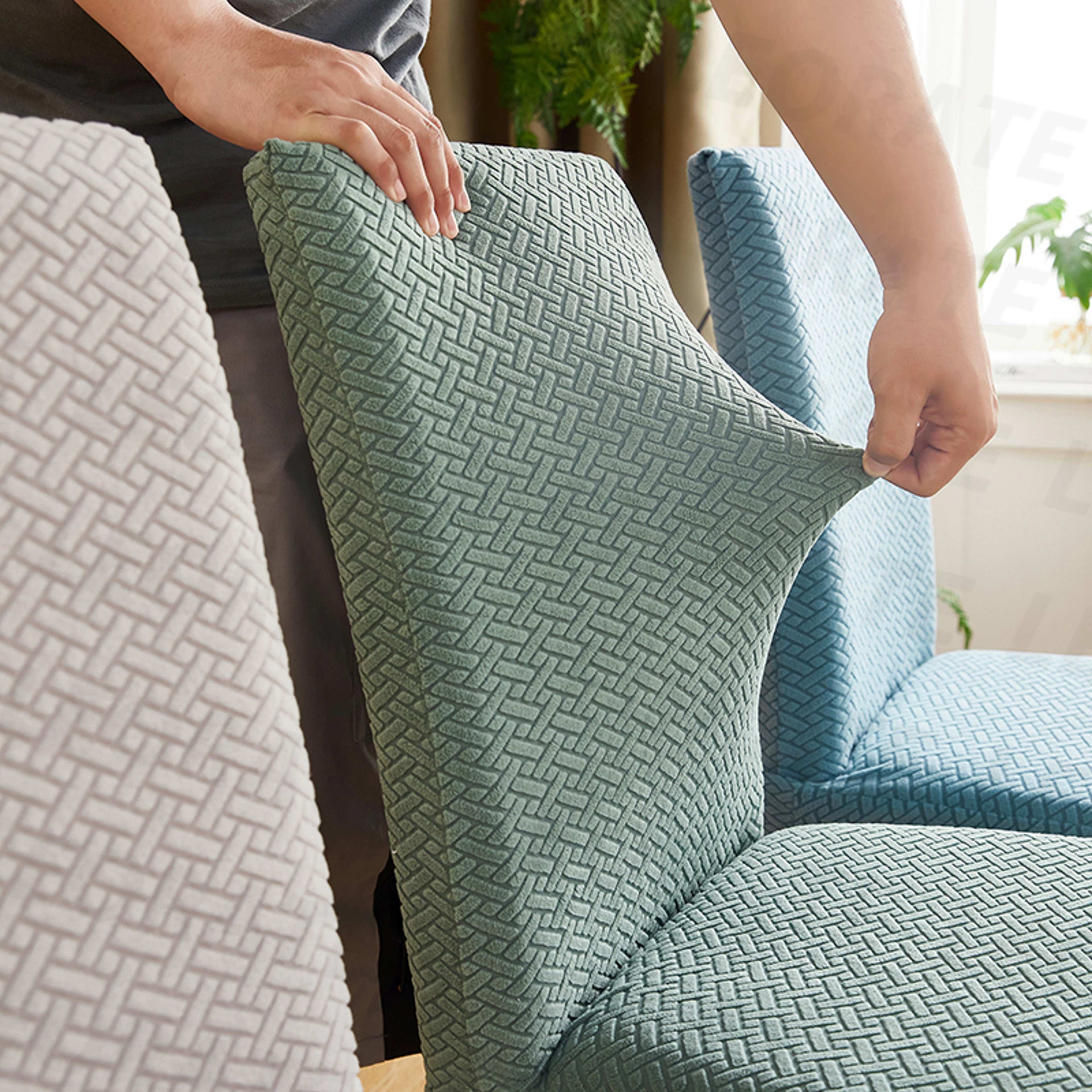 Universal Elastic Chair Covers, Stretchable Slipcovers for Dining Room Chairs, Living Room Office, Machine Washable – view 1