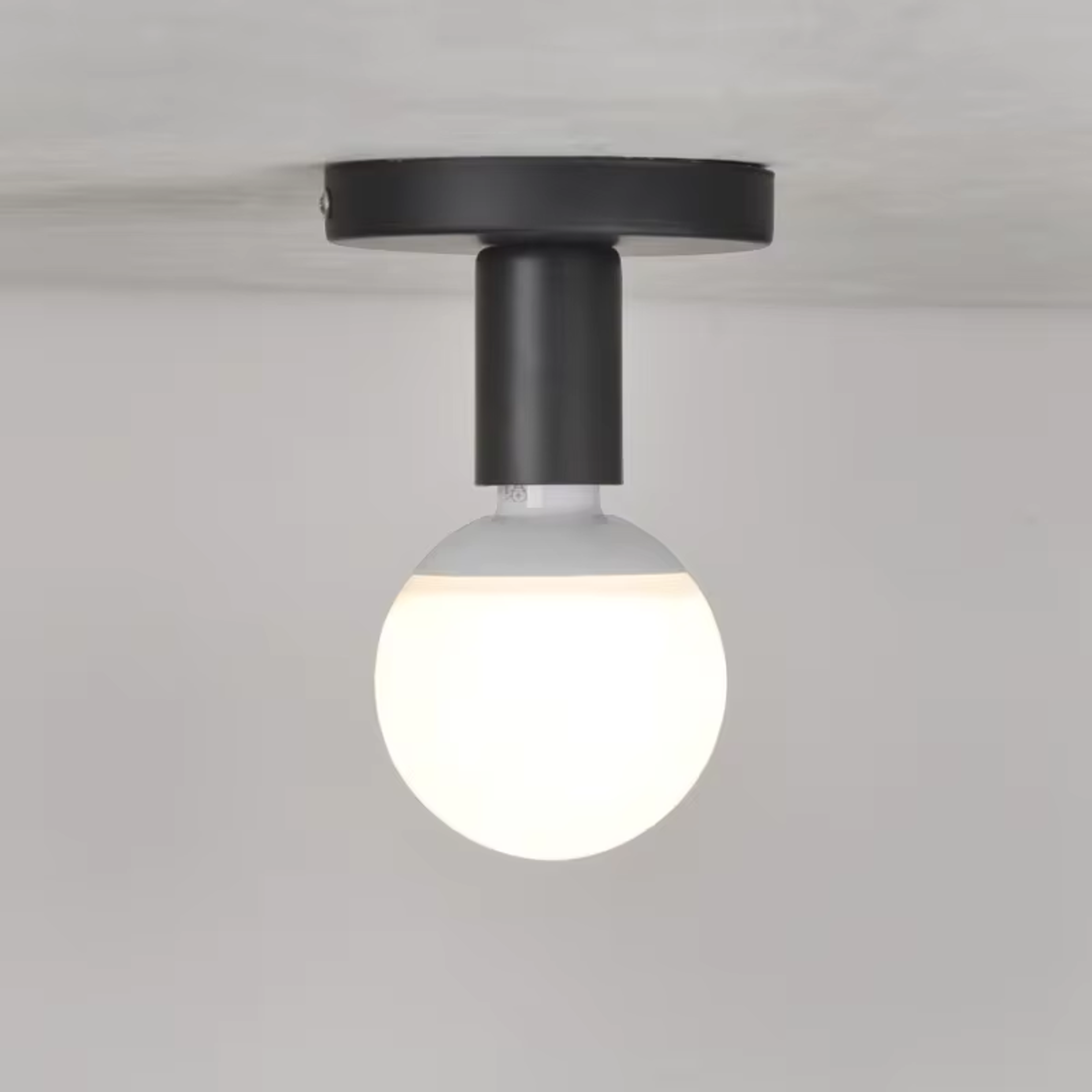 Modern Nordic Retro Iron E27 Lamp Holder - Black/White Wall or Ceiling Light for Living Room, Bedroom, Bathroom Decor – view 3