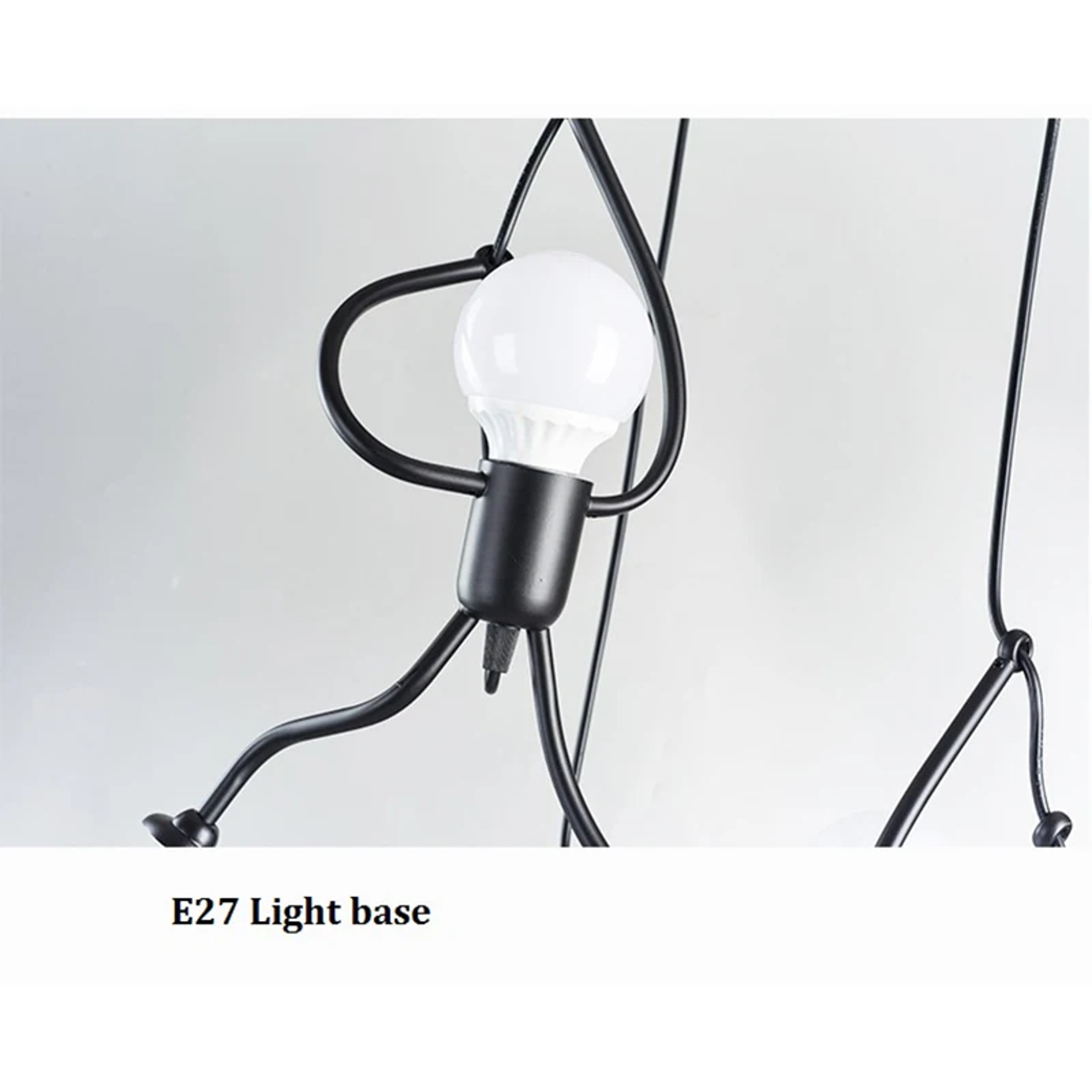 Vintage Iron Little Man Modern Arts Chandelier, Creative LED Ceiling Lamp for Home, Living Room, Children Bedroom Decor – view 6