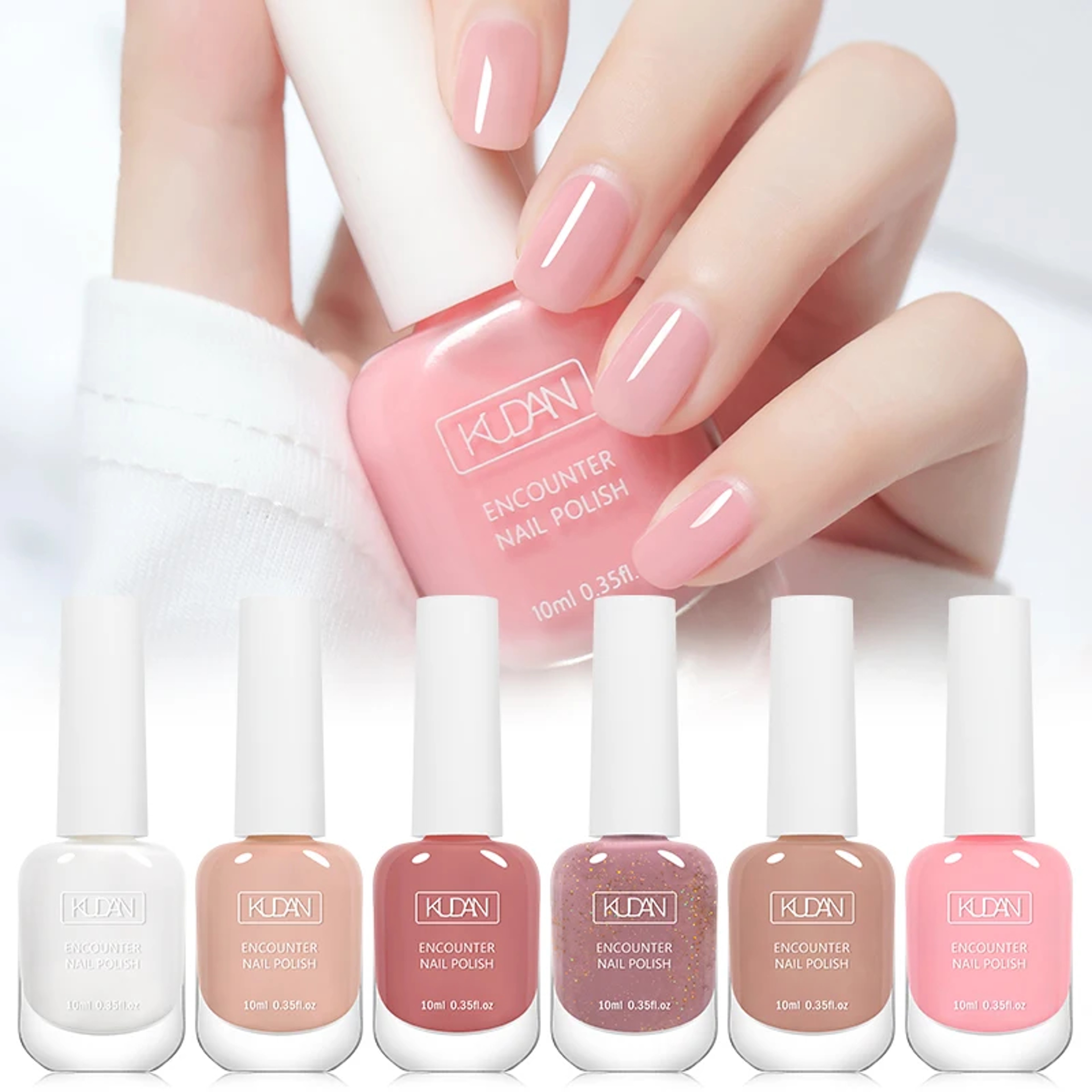 6Pcs Water-Based Nail Polish Set, 10ml Nude Red Pink Peel-Off Nail Art, Air-Dry Polish Kit for Manicure – view 2