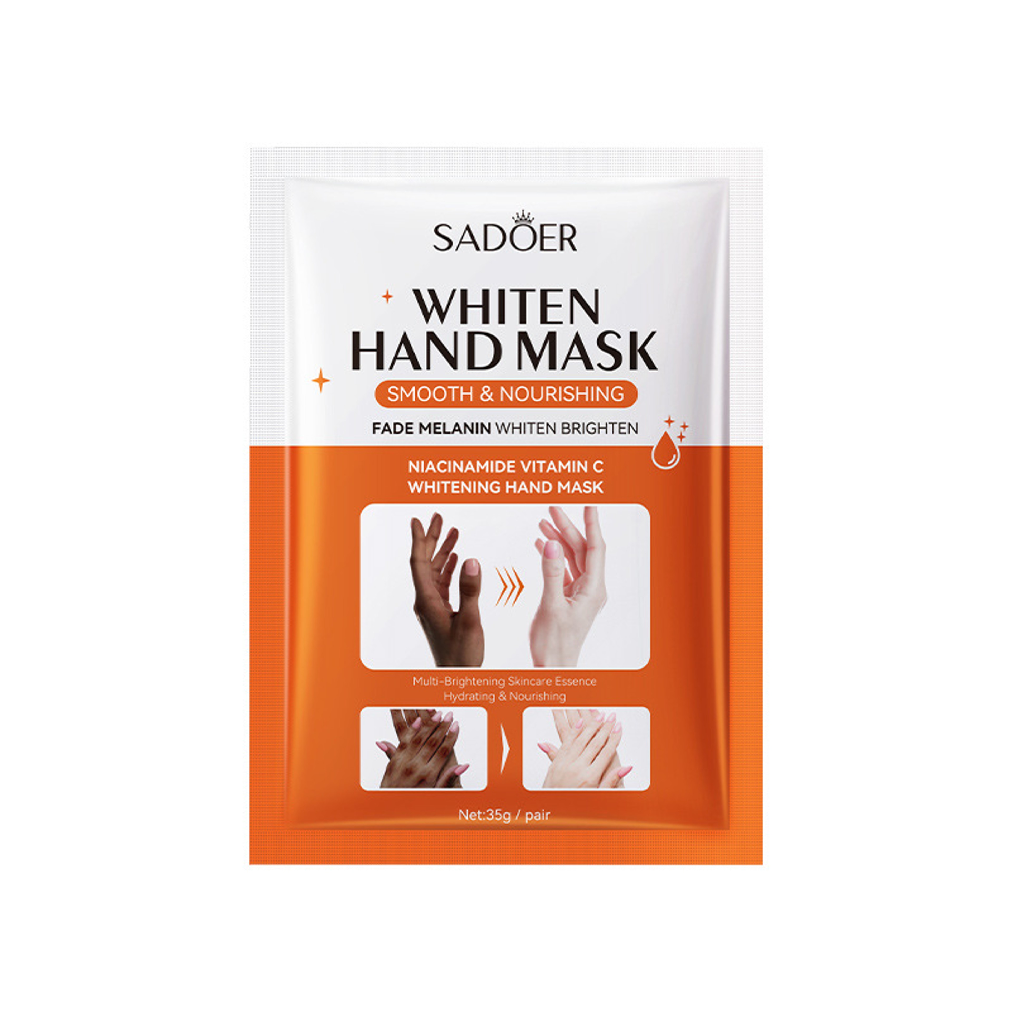 SADOER Niacinamide Hand Mask Gloves, Intensive Repair, Moisturizing, Brightening Hand Peel Treatment for Barb Hands – view 6