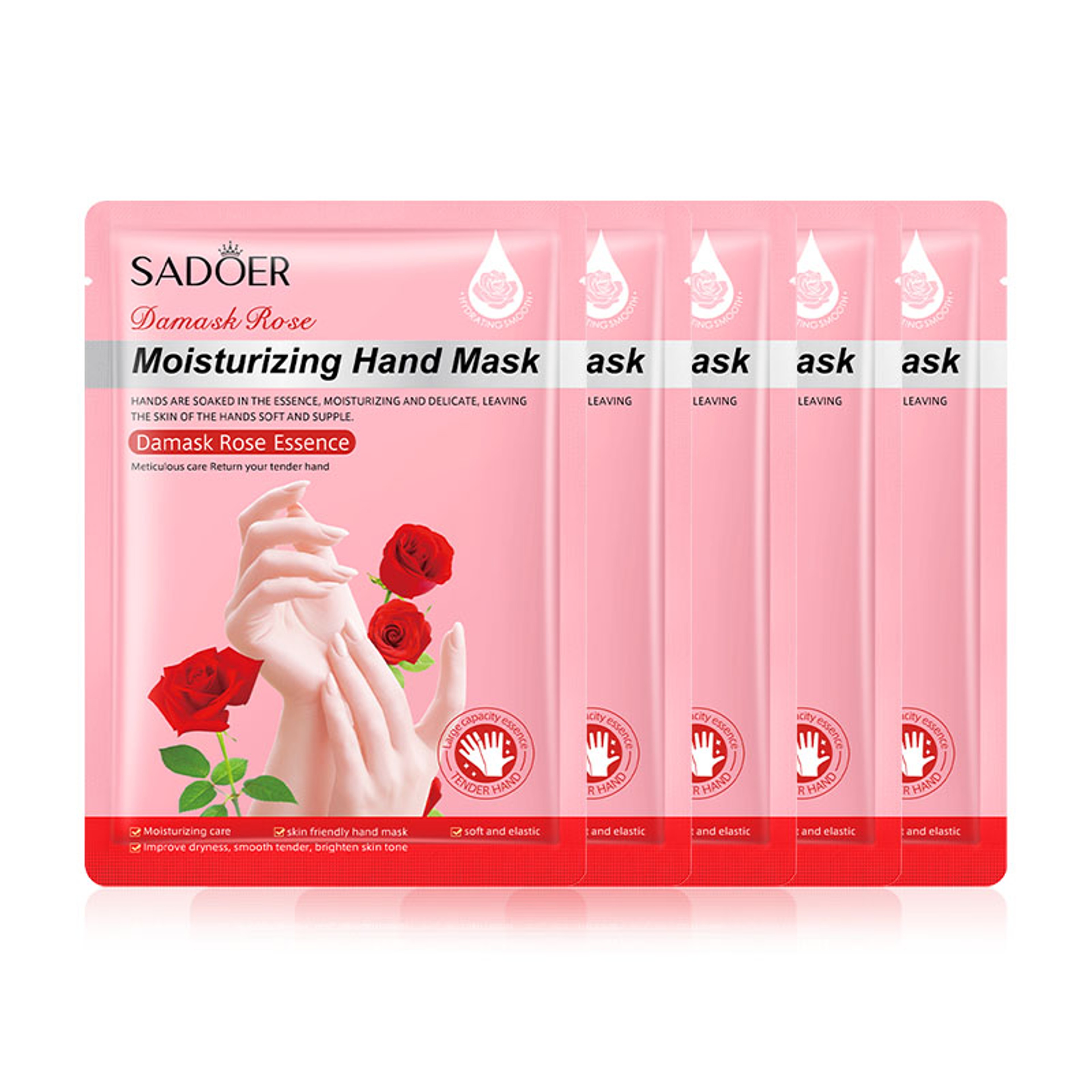 SADOER Rose Moisturizing Hand Mask Gloves, Whitening & Nourishing Anti-Aging Treatment for Hydrating and Exfoliating – view 6