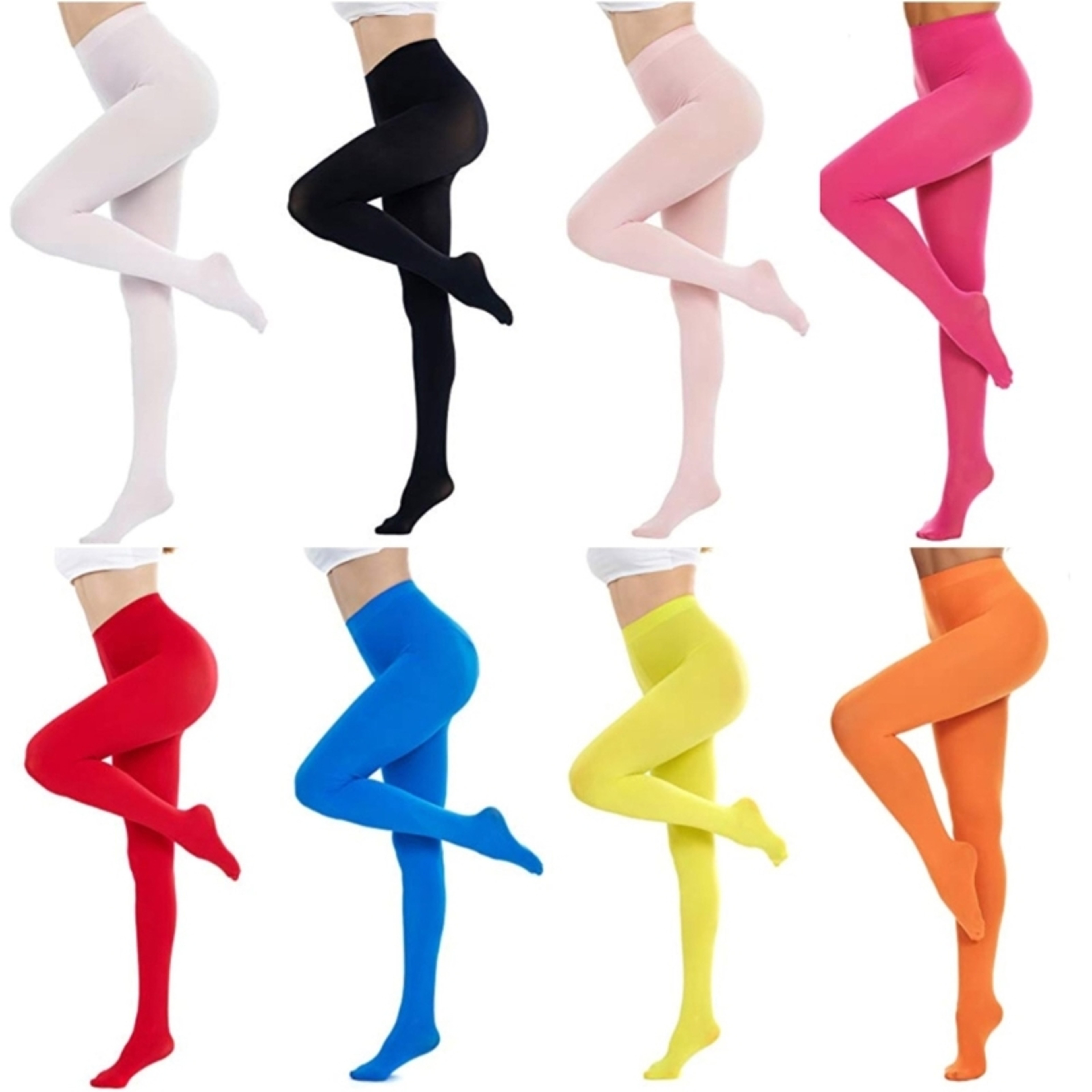 Control Top Soft Pantyhose Tights Stockings, Semi Opaque Footed Tights, Solid Colored High Elastic Run Resistant – view 1