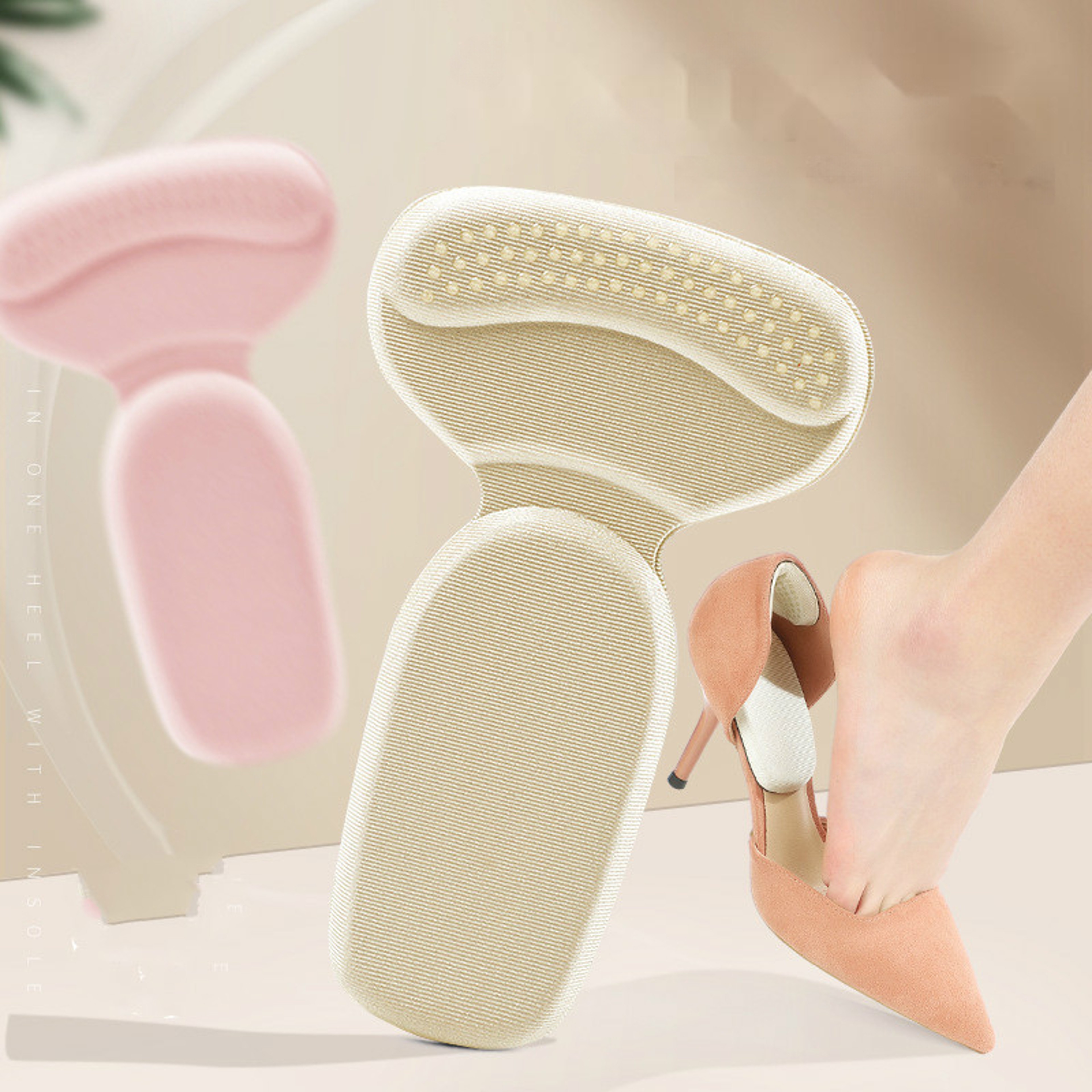 T Shape Sponge Heel Stickers Shoe Cushion Heel Protector for Shoes, High Heels Inserts, Heel Pads, Shoe Adjuster, Women – view 2