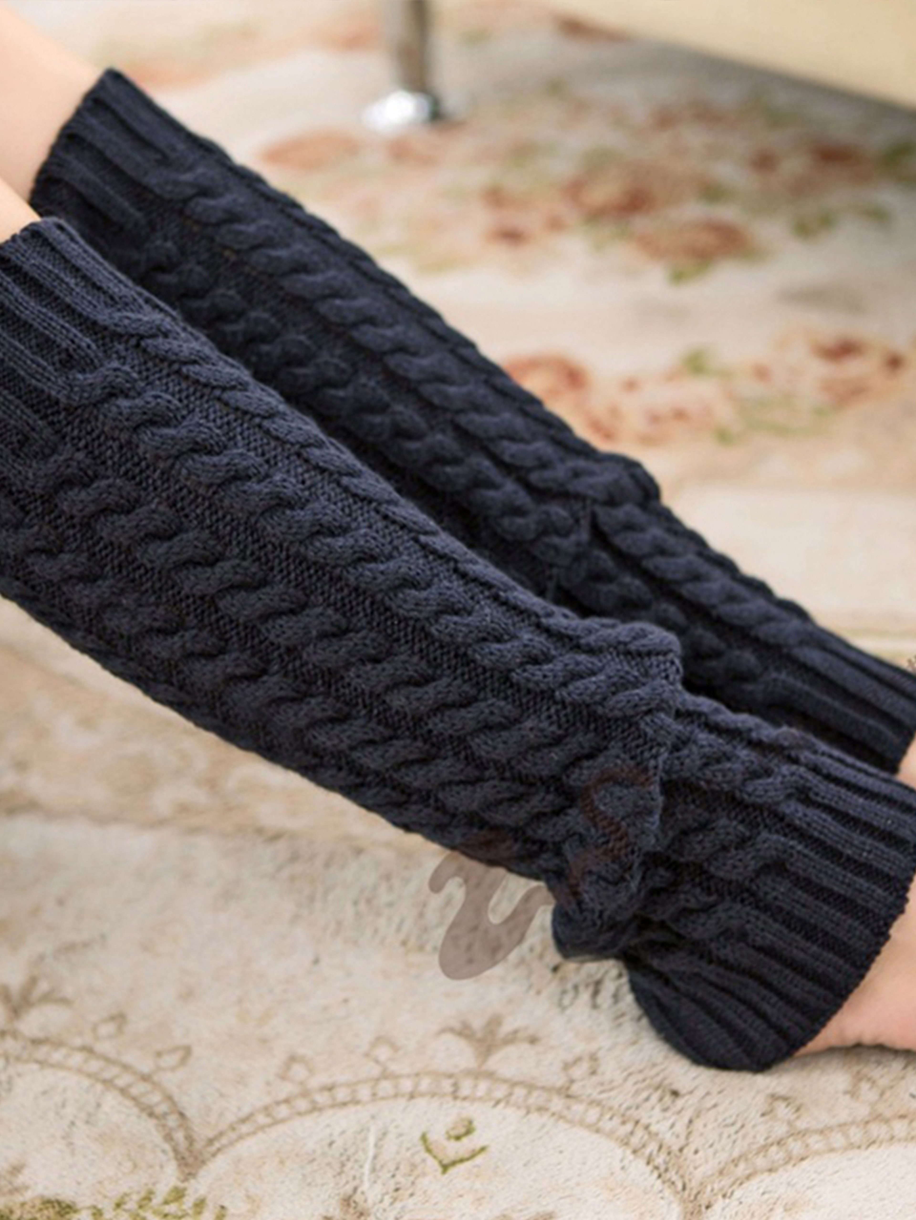 Autumn and Winter Leg Warmers, Heaps Knitted Leg Warmers for Women, Cozy Cable Knit Boot Cuffs – view 2