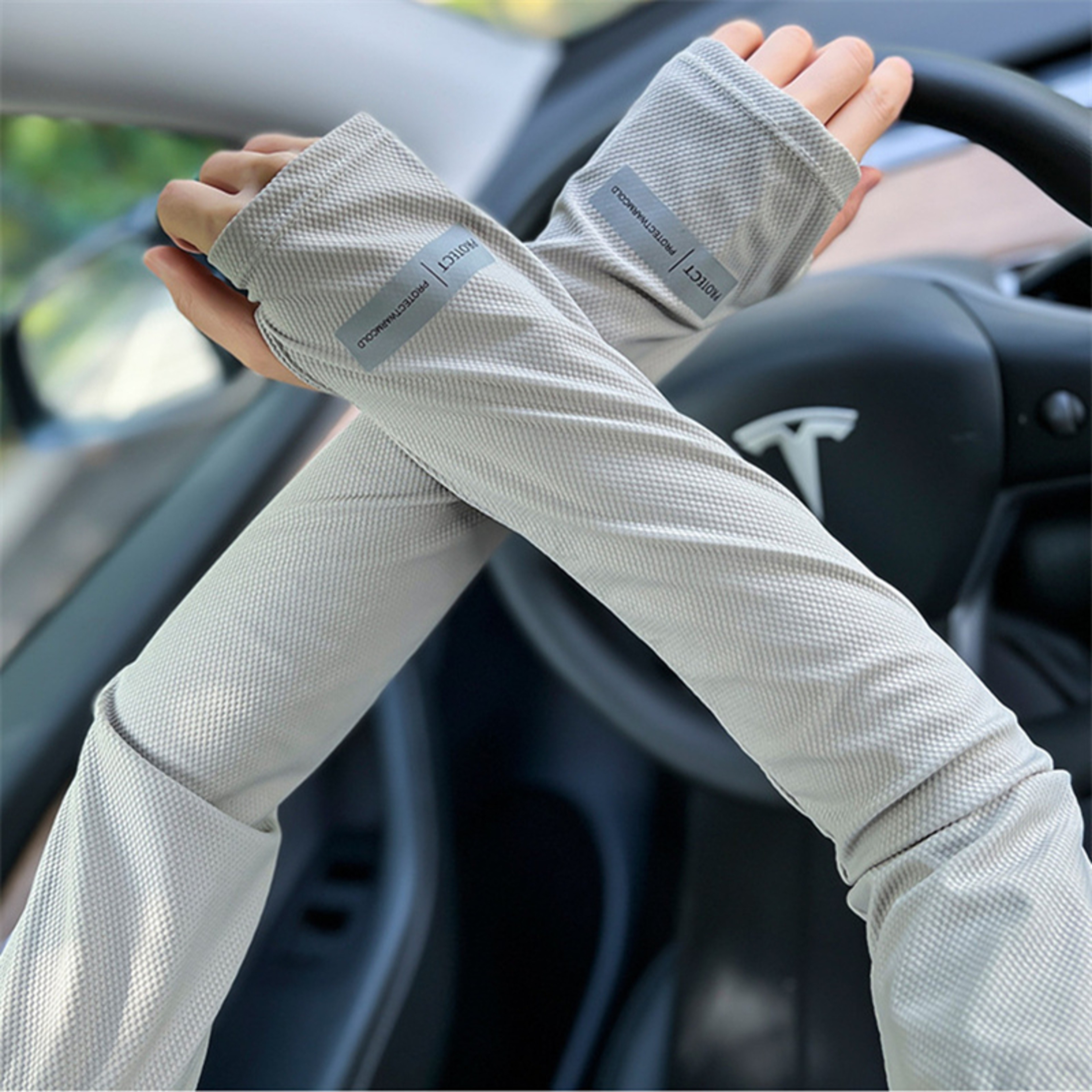 Large Size Ice Sleeves for Mens Sun Protection, Japanese Summer Outdoor UV Protection Loose Arm Sleeves for Driving – view 16